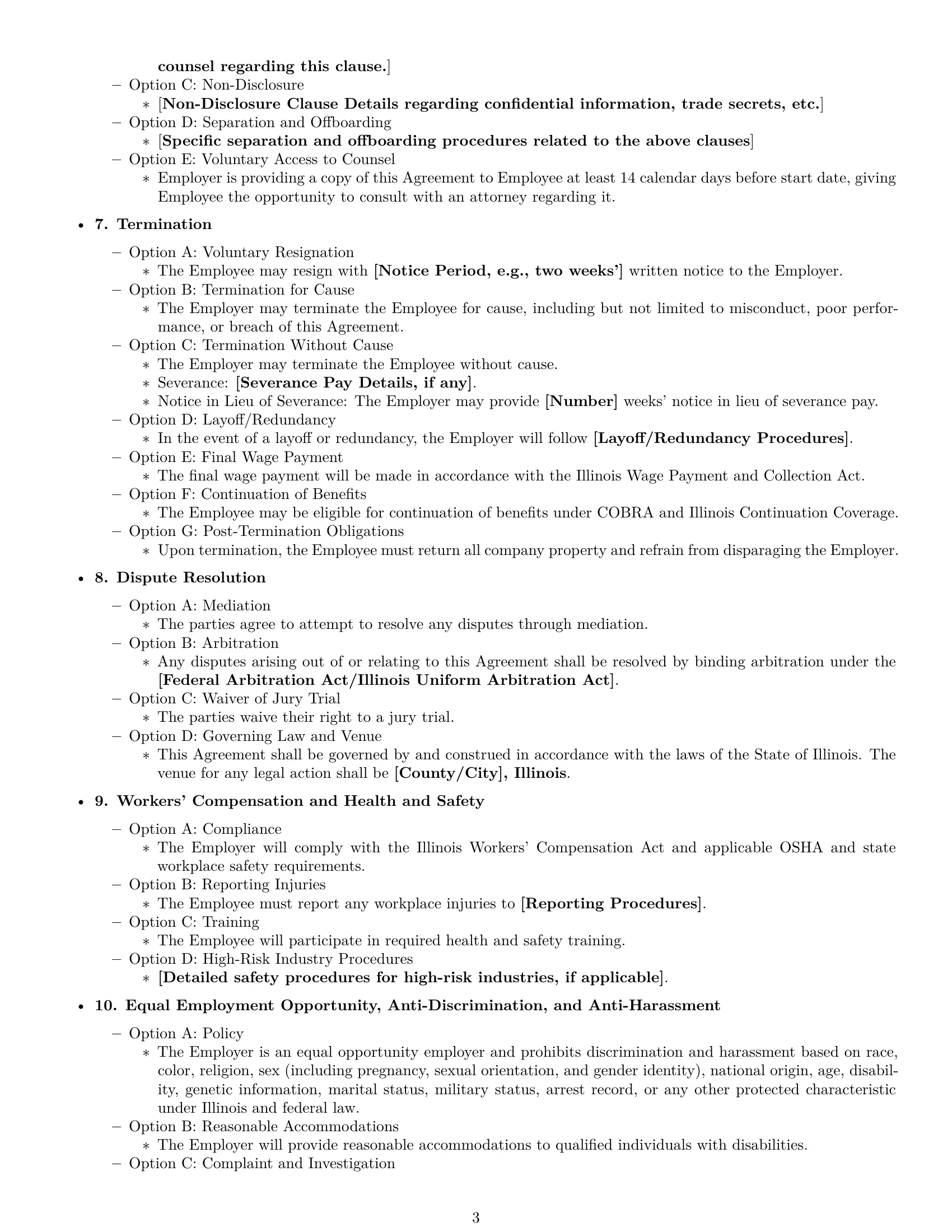 Preview page 3 of Free Illinois employment contract template