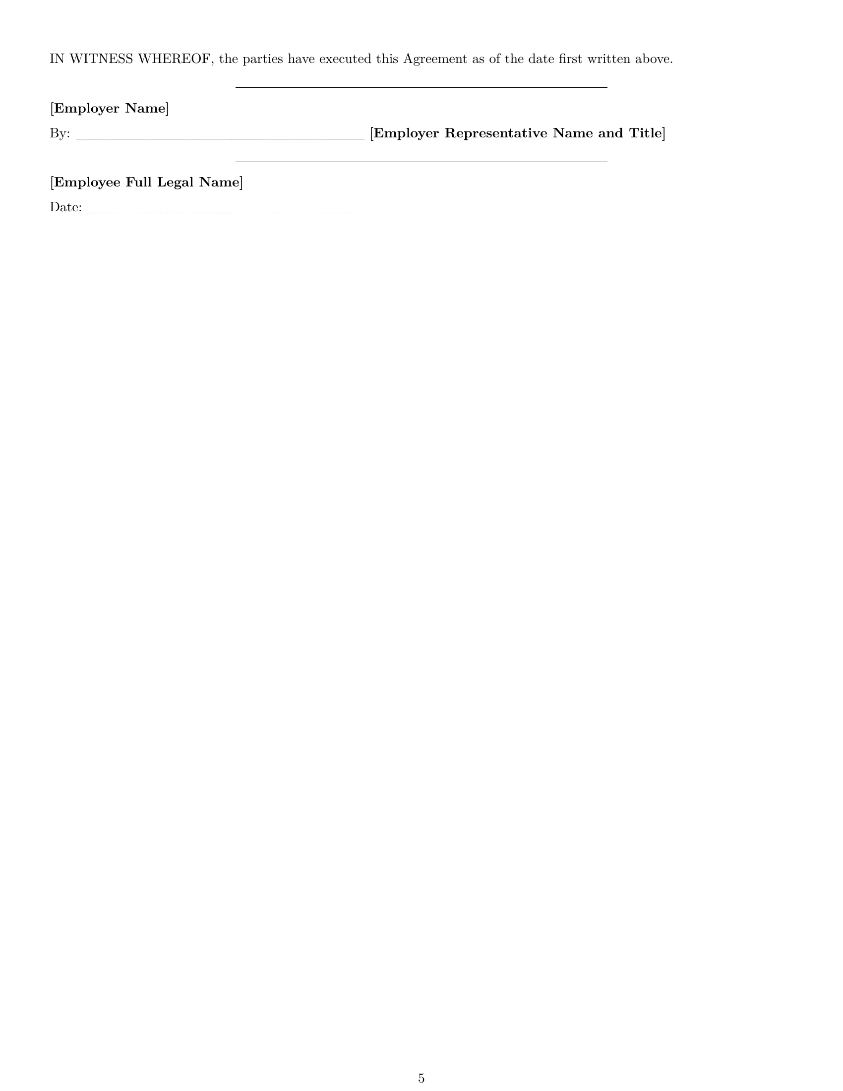 Preview page 5 of Free Iowa employment contract template
