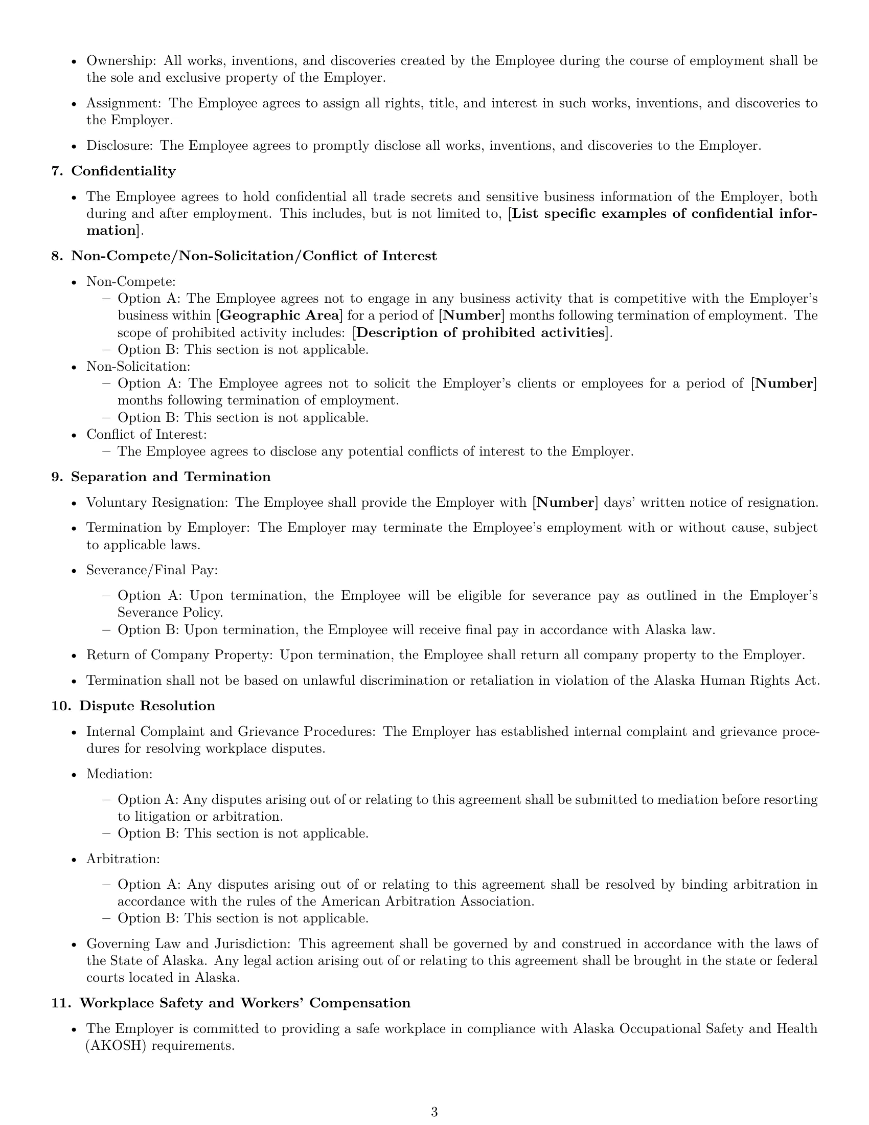 Preview page 3 of Free Alaska employment contract template