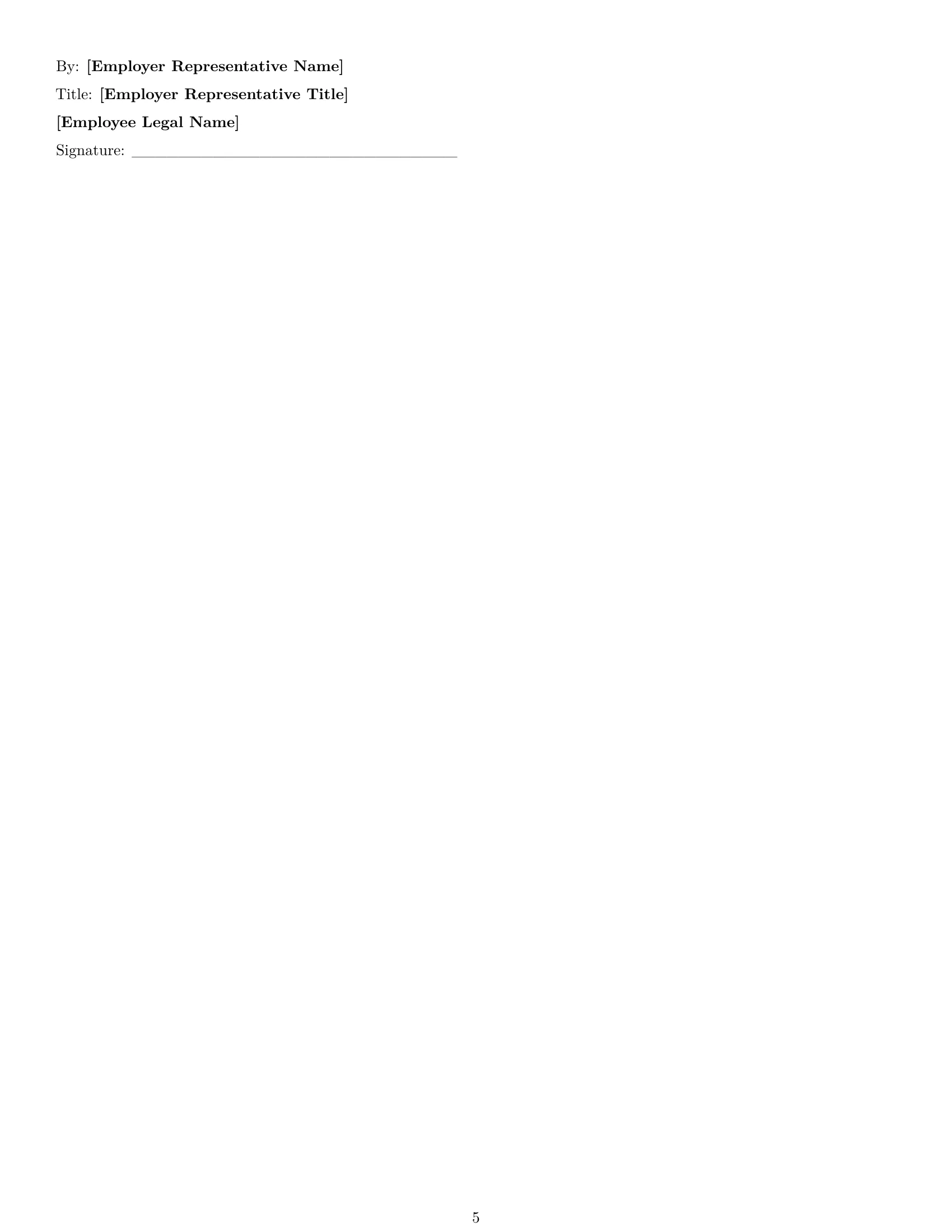 Preview page 5 of Free Maryland employment contract template