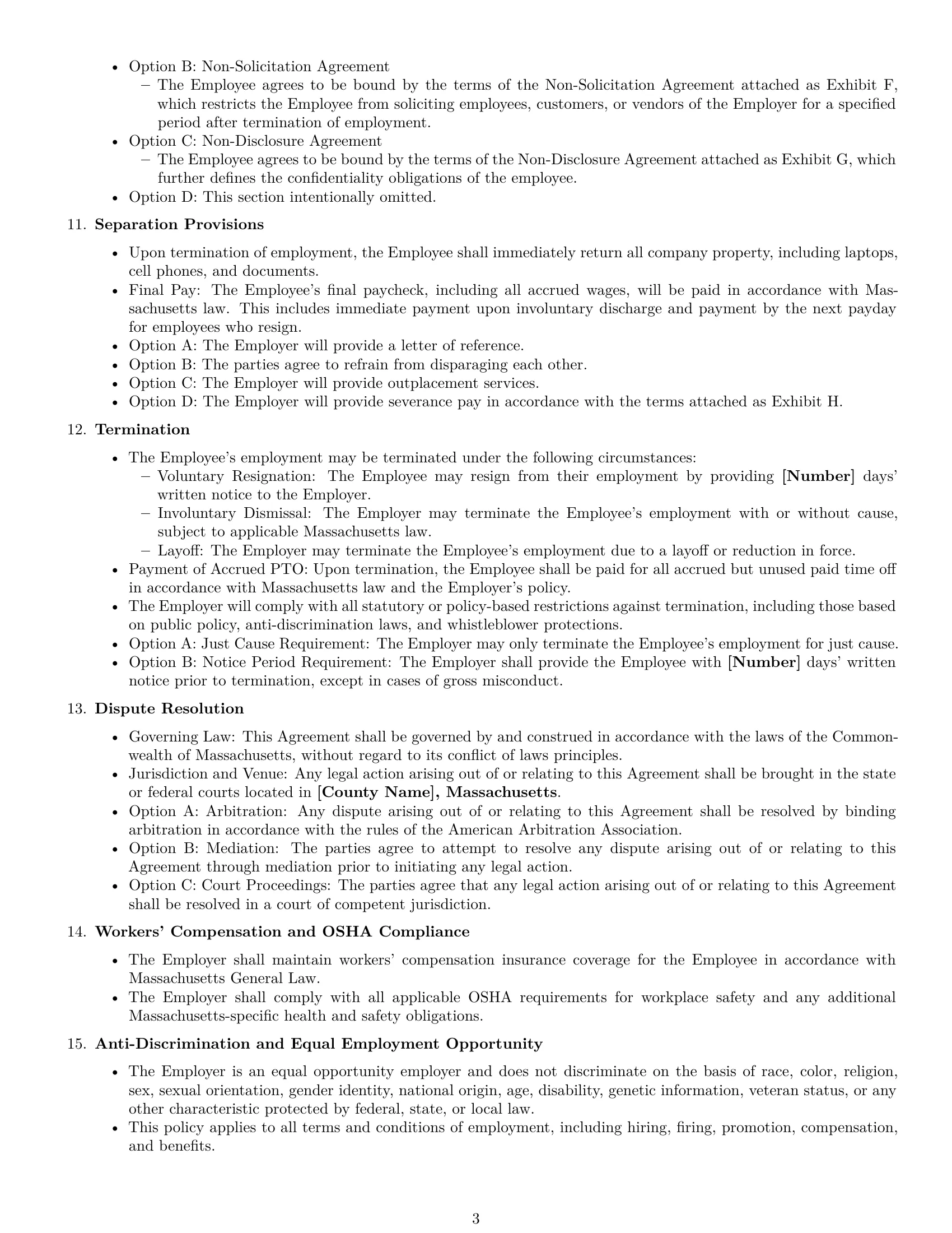 Preview page 3 of Free Massachusetts employment contract template