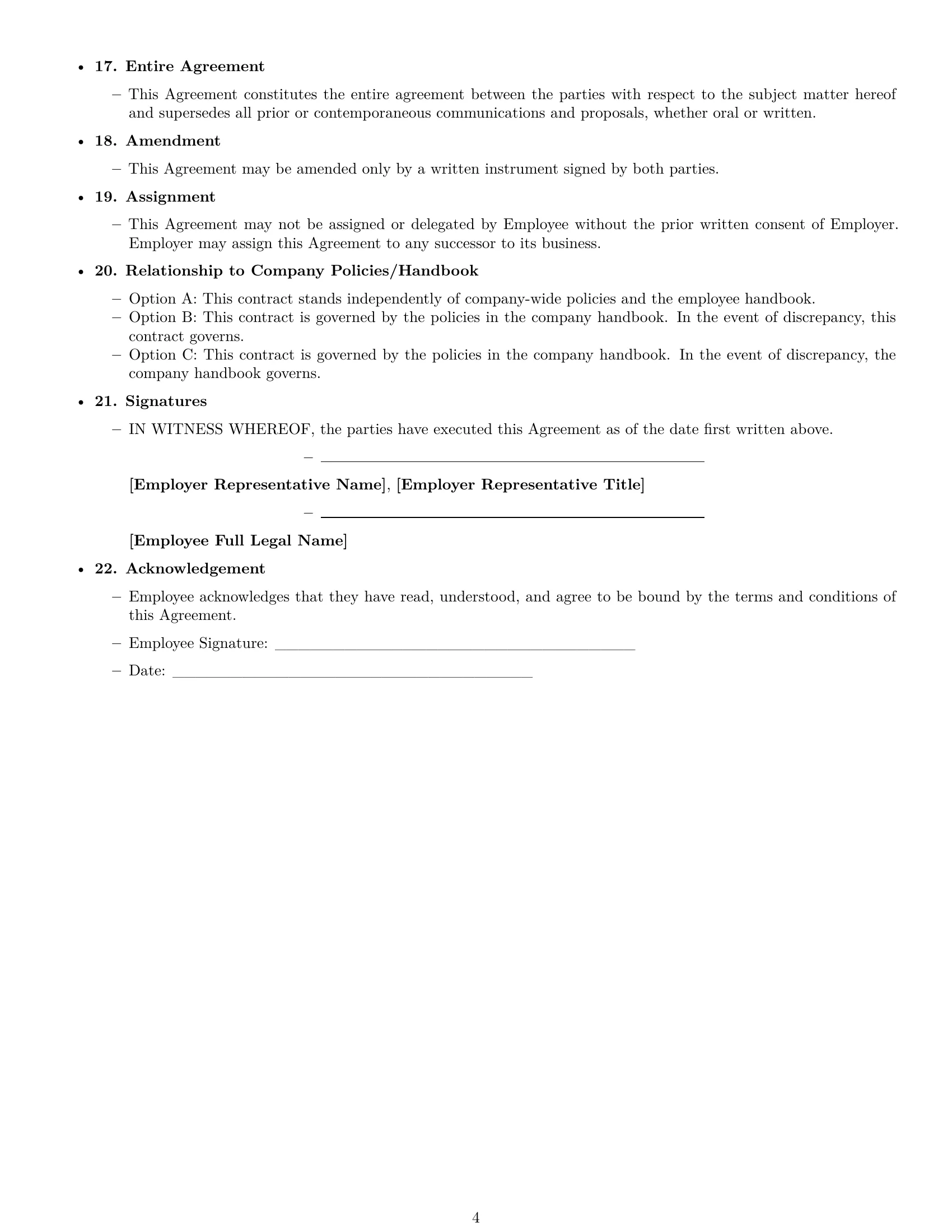 Preview page 4 of Free Nebraska employment contract template