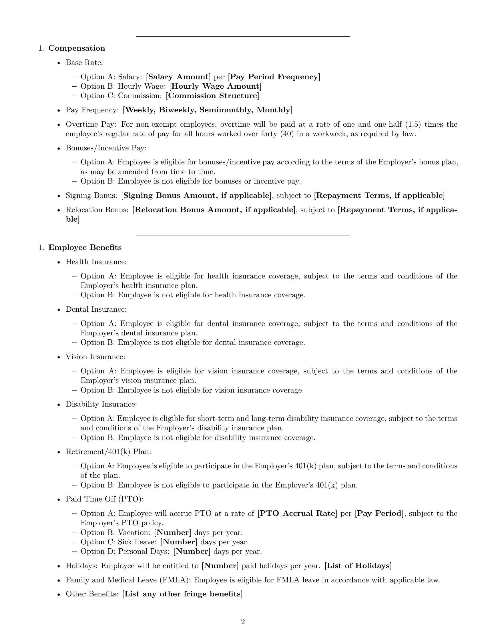 Preview page 2 of Free South Carolina employment contract template