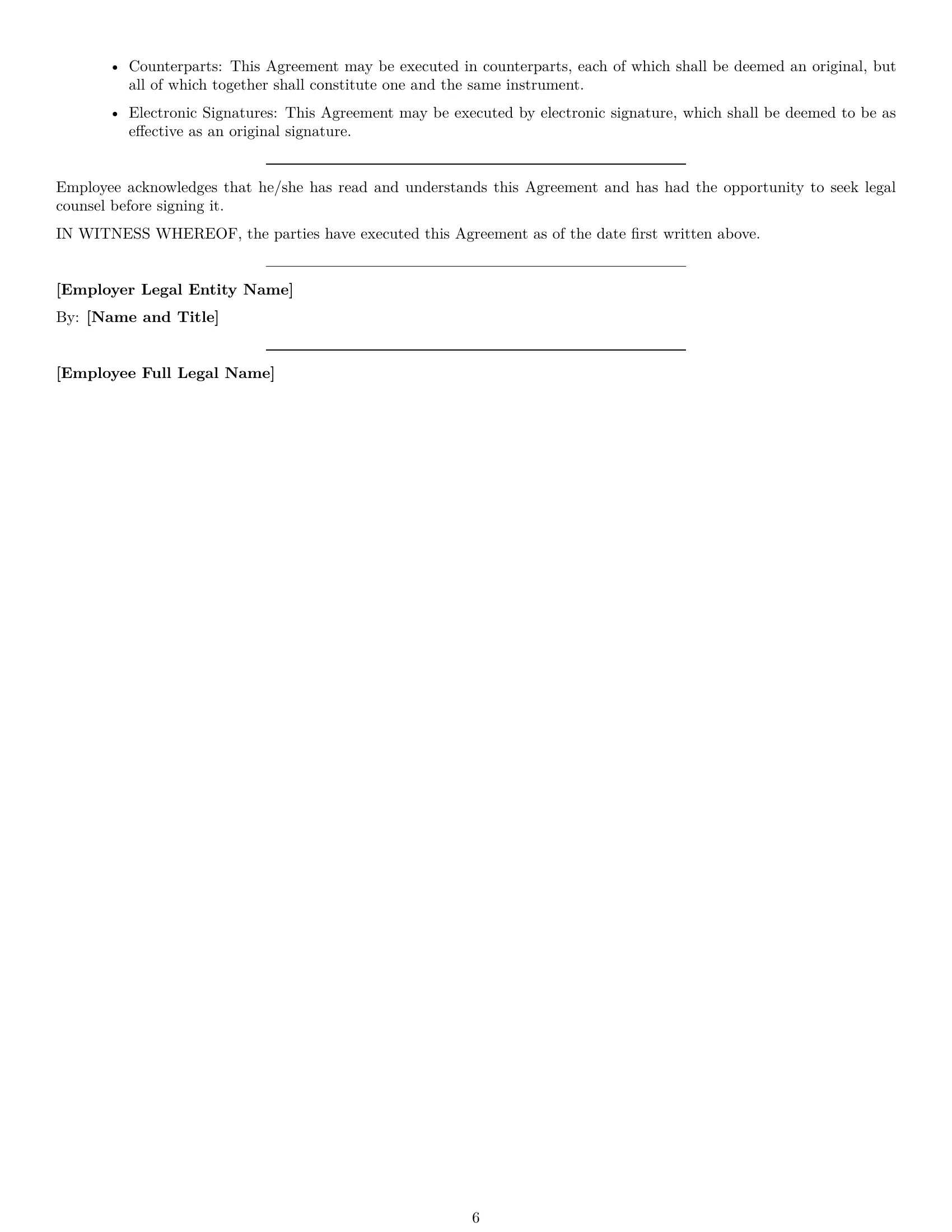 Preview page 6 of Free South Carolina employment contract template