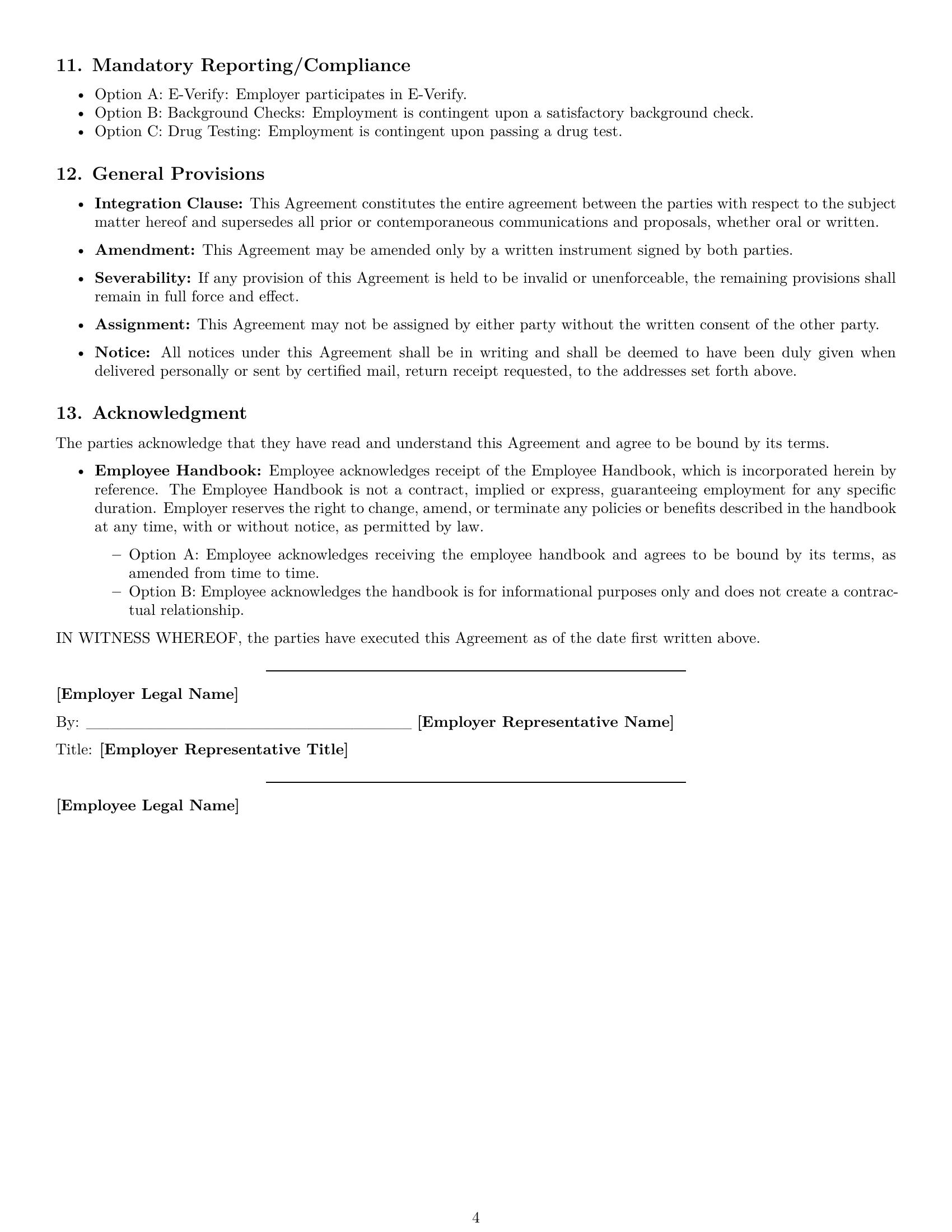 Preview page 4 of Free South Dakota employment contract template