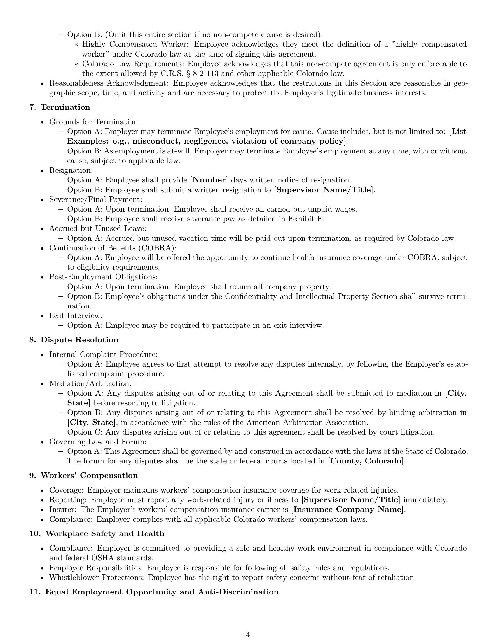 Preview page 4 of Free Colorado employment contract template