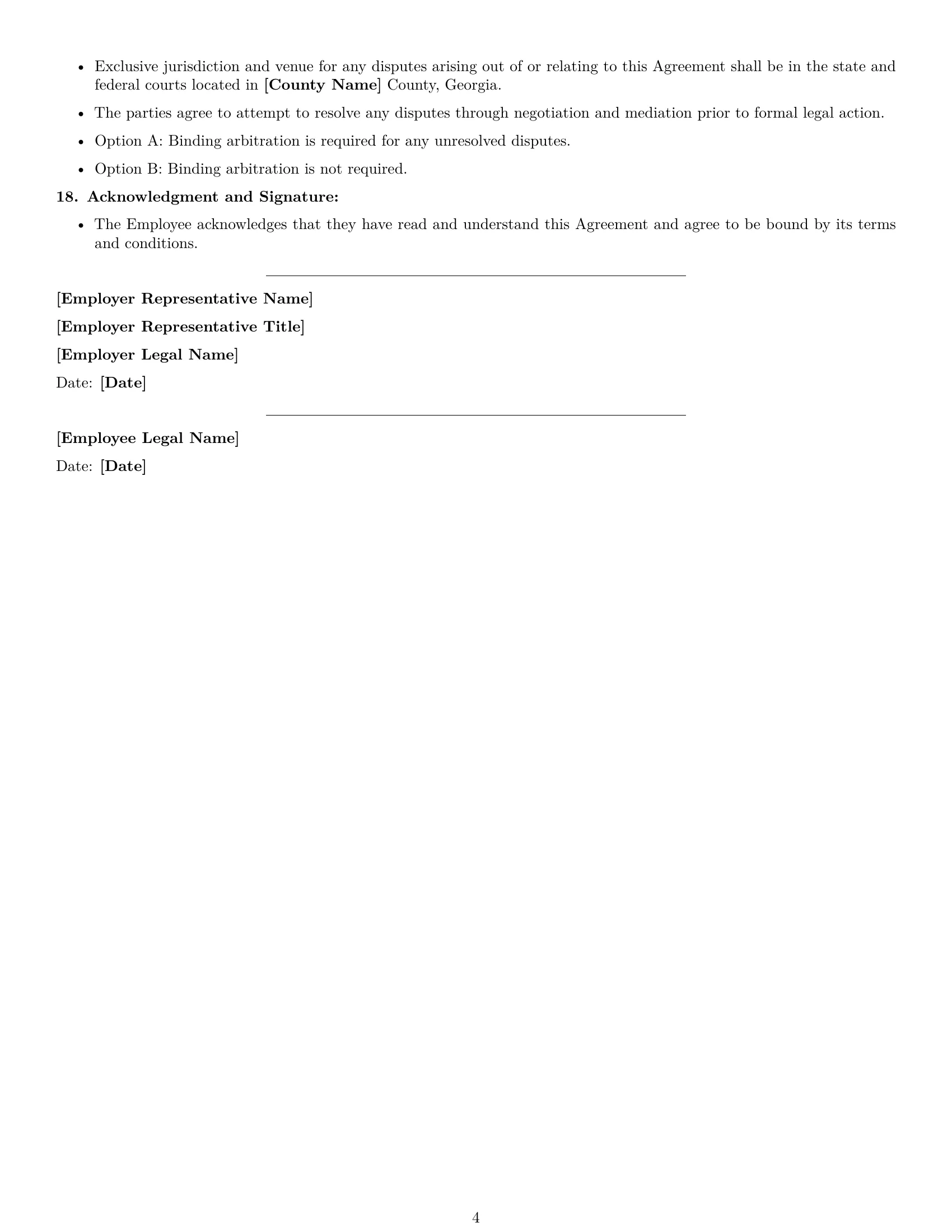 Preview page 4 of Free Georgia IT assistant employment contract template