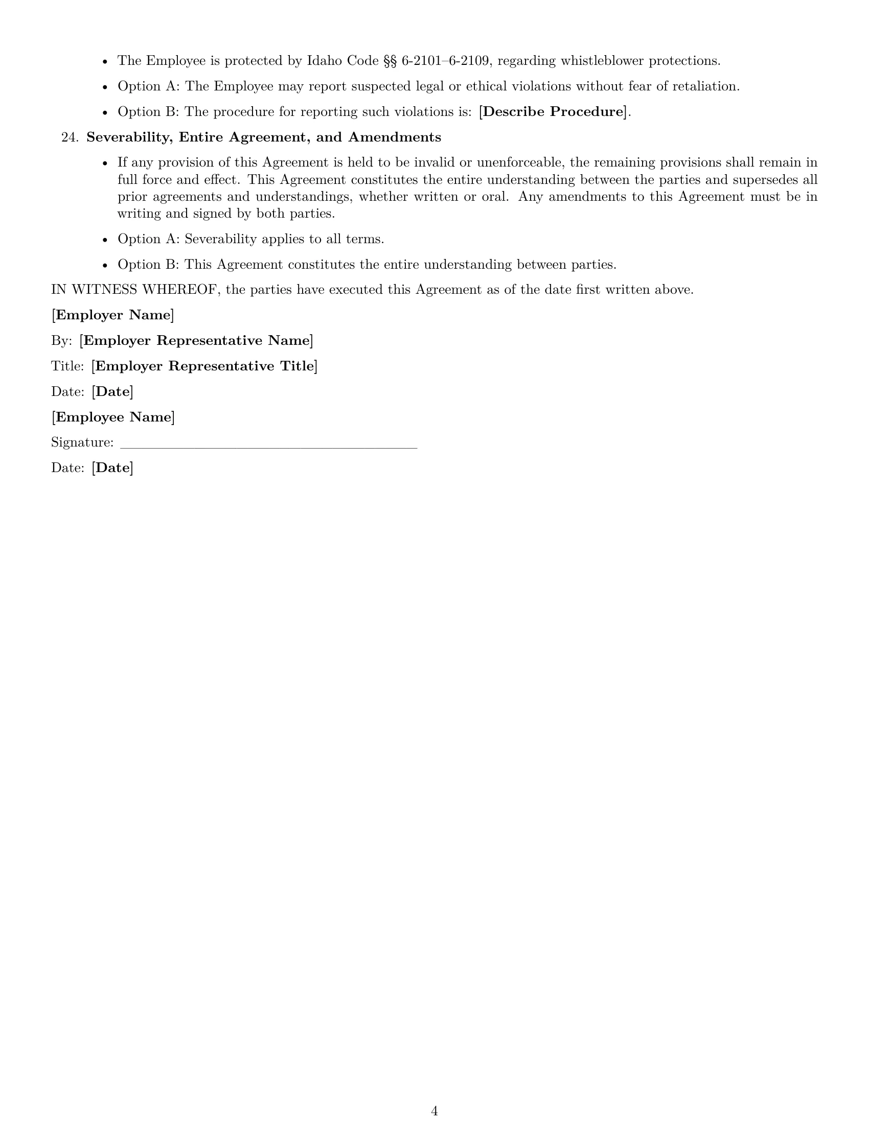 Preview page 4 of Free Idaho IT assistant employment contract template