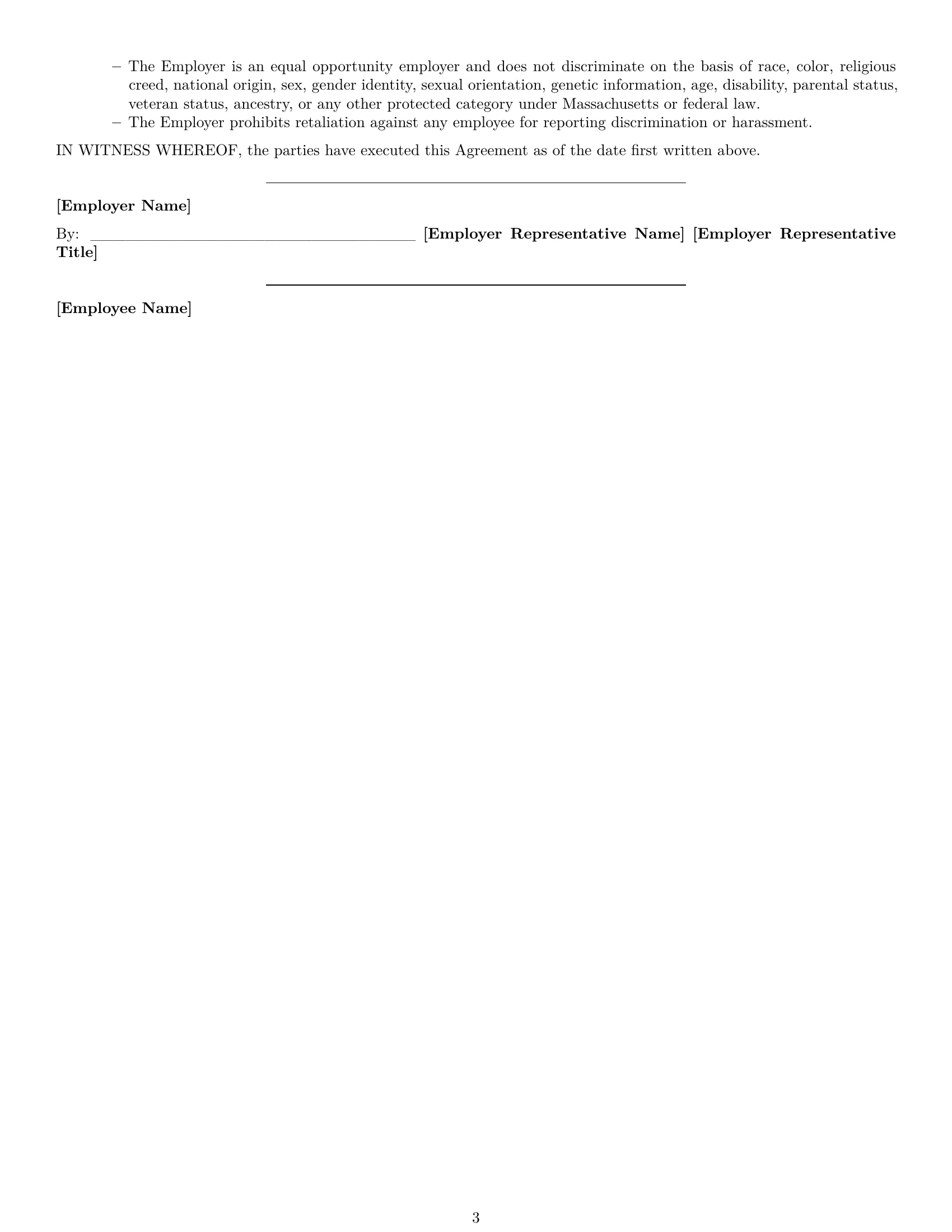 Preview page 3 of Free Massachusetts IT assistant employment contract template