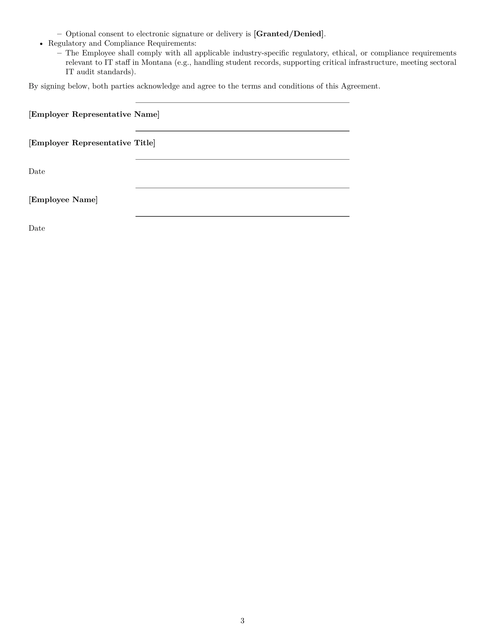 Preview page 3 of Free Montana IT assistant employment contract template