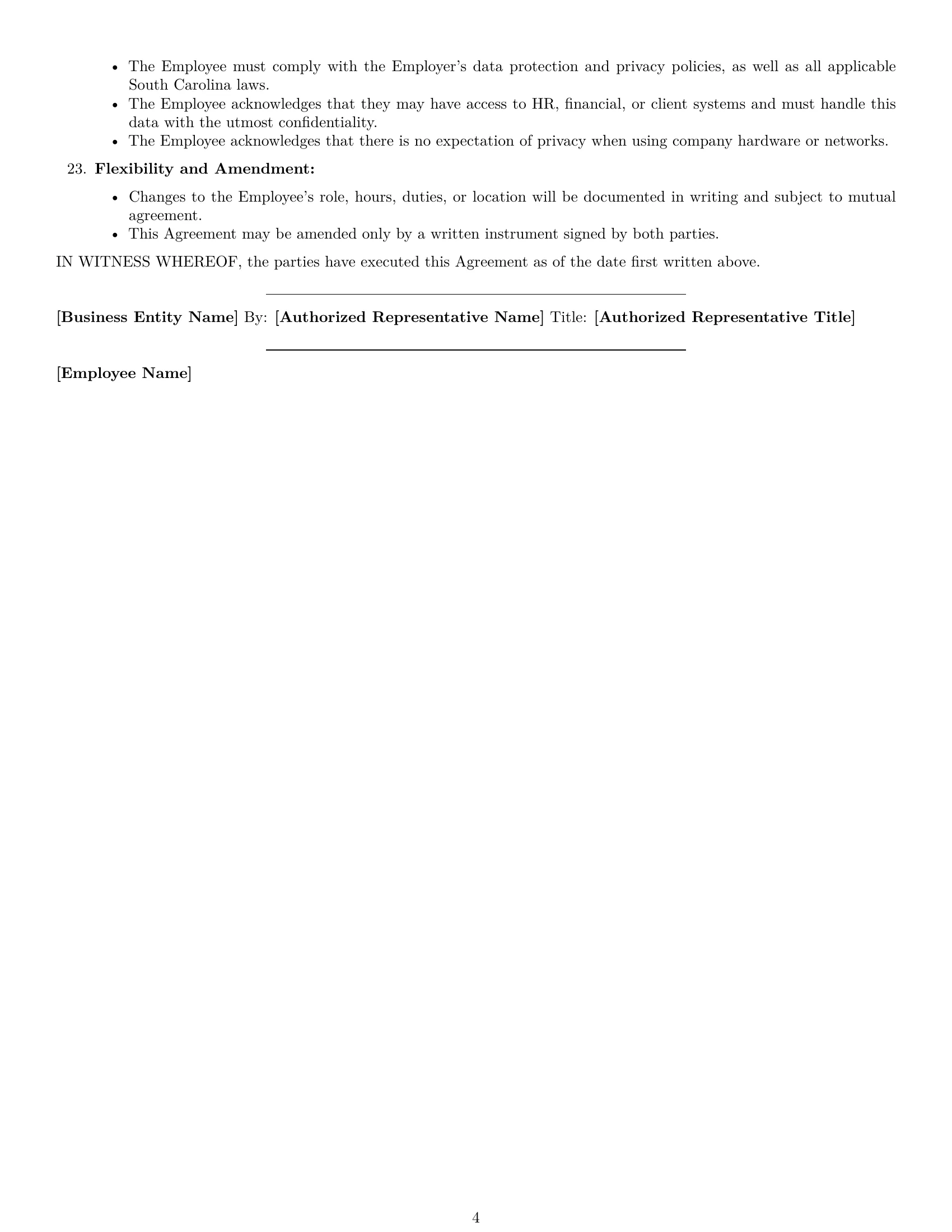 Preview page 4 of Free South Carolina IT assistant employment contract template