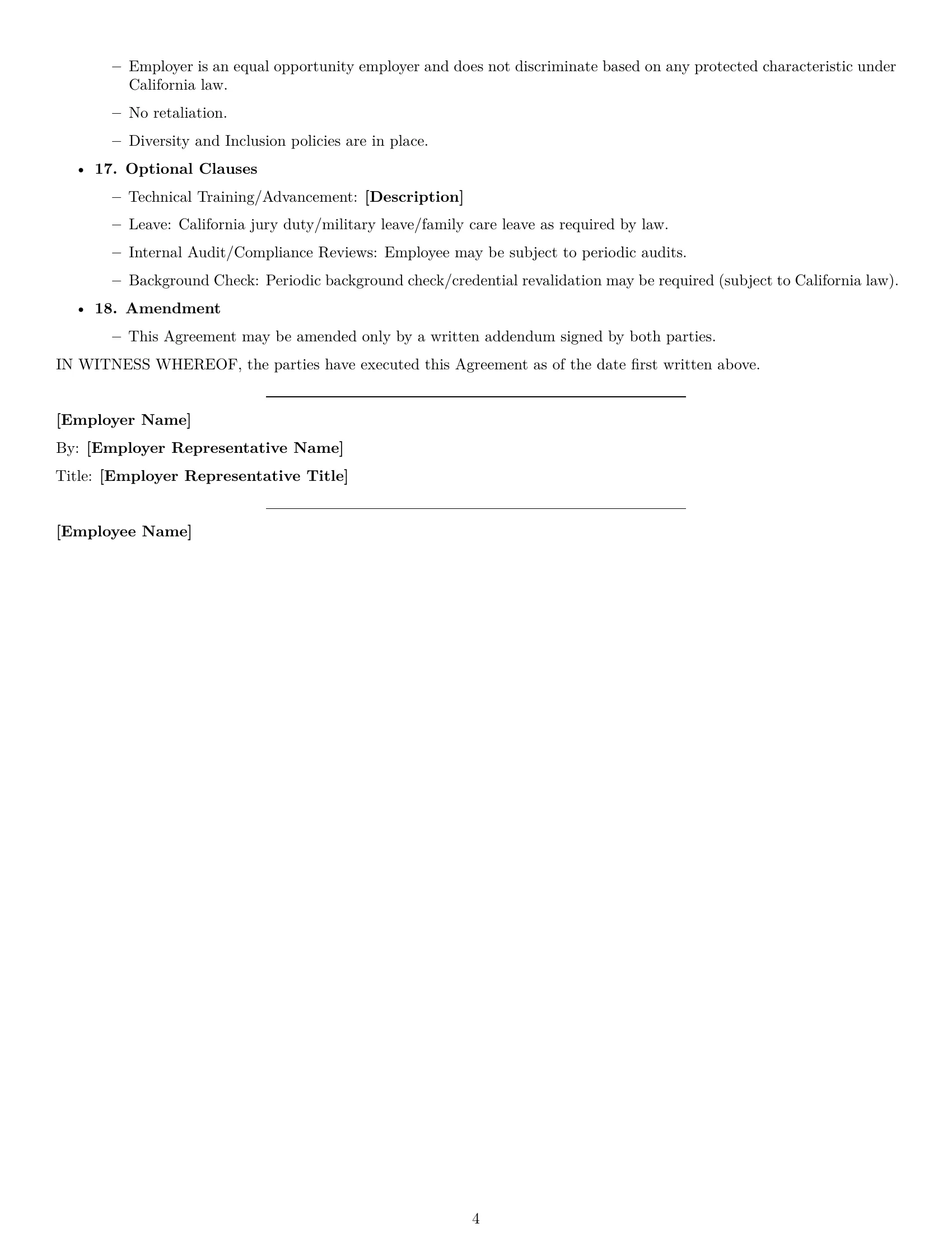 Preview page 4 of Free California IT assistant employment contract template