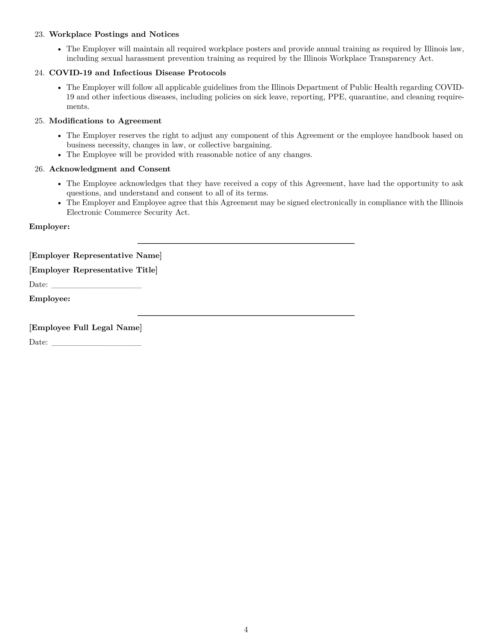 Preview page 4 of Free Illinois warehouse worker employment contract template