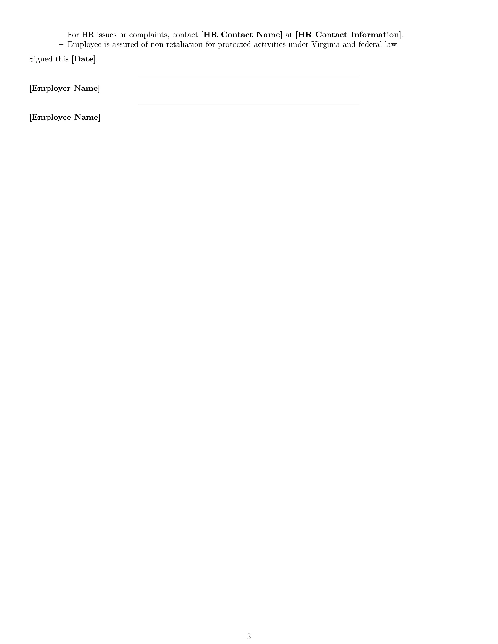 Preview page 3 of Free Virginia warehouse worker employment contract template