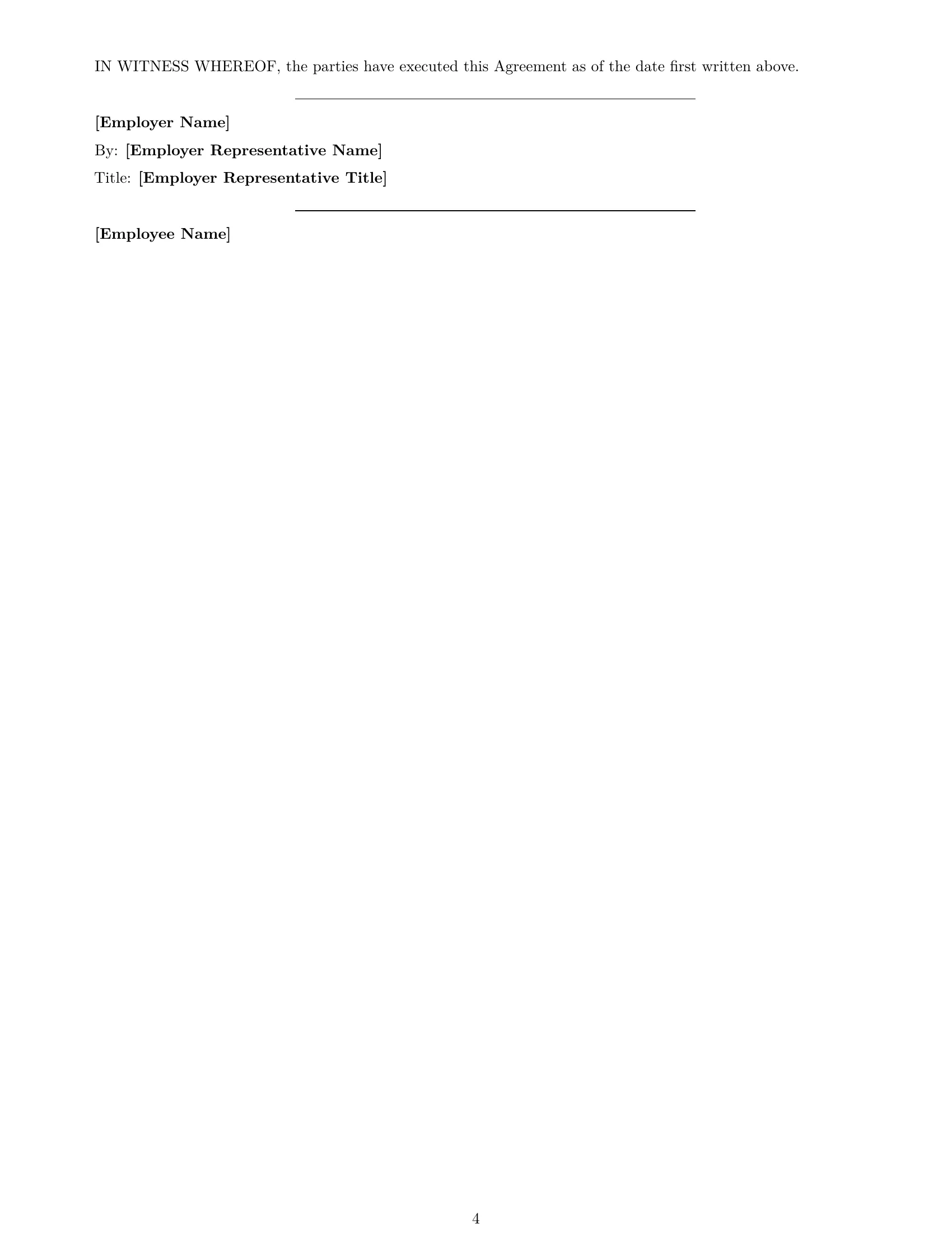 Preview page 4 of Free California warehouse worker employment contract template