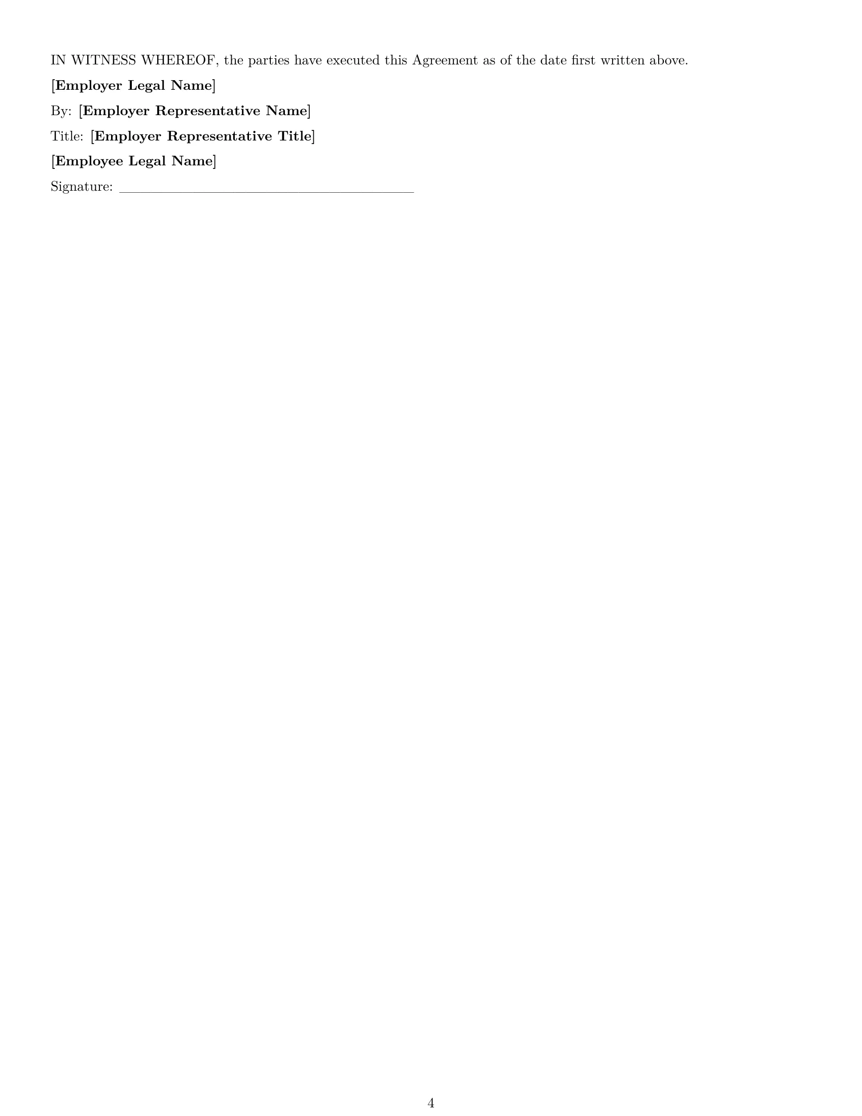 Preview page 4 of Free Illinois delivery driver employment contract template