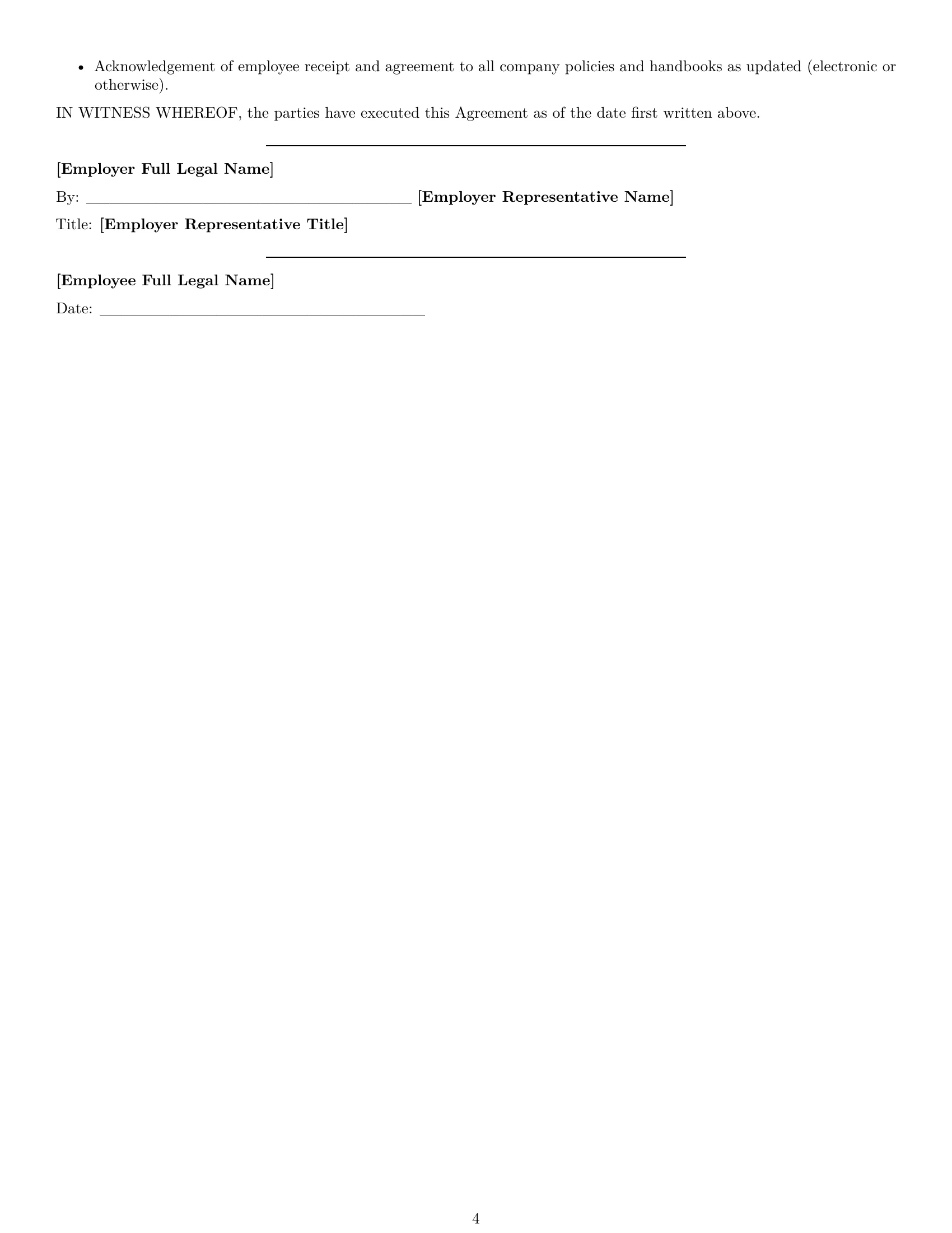 Preview page 4 of Free Maryland delivery driver employment contract template