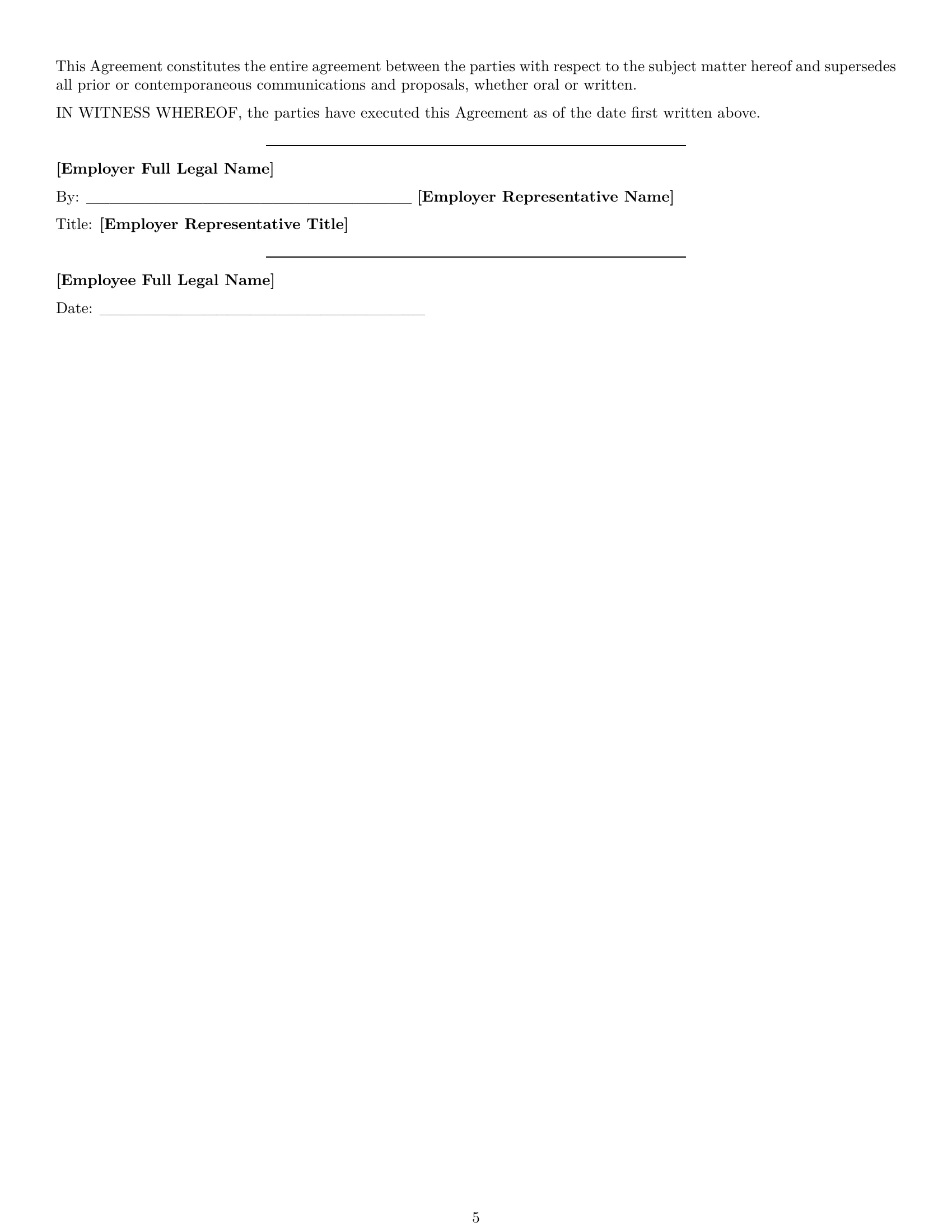 Preview page 5 of Free New Hampshire delivery driver employment contract template
