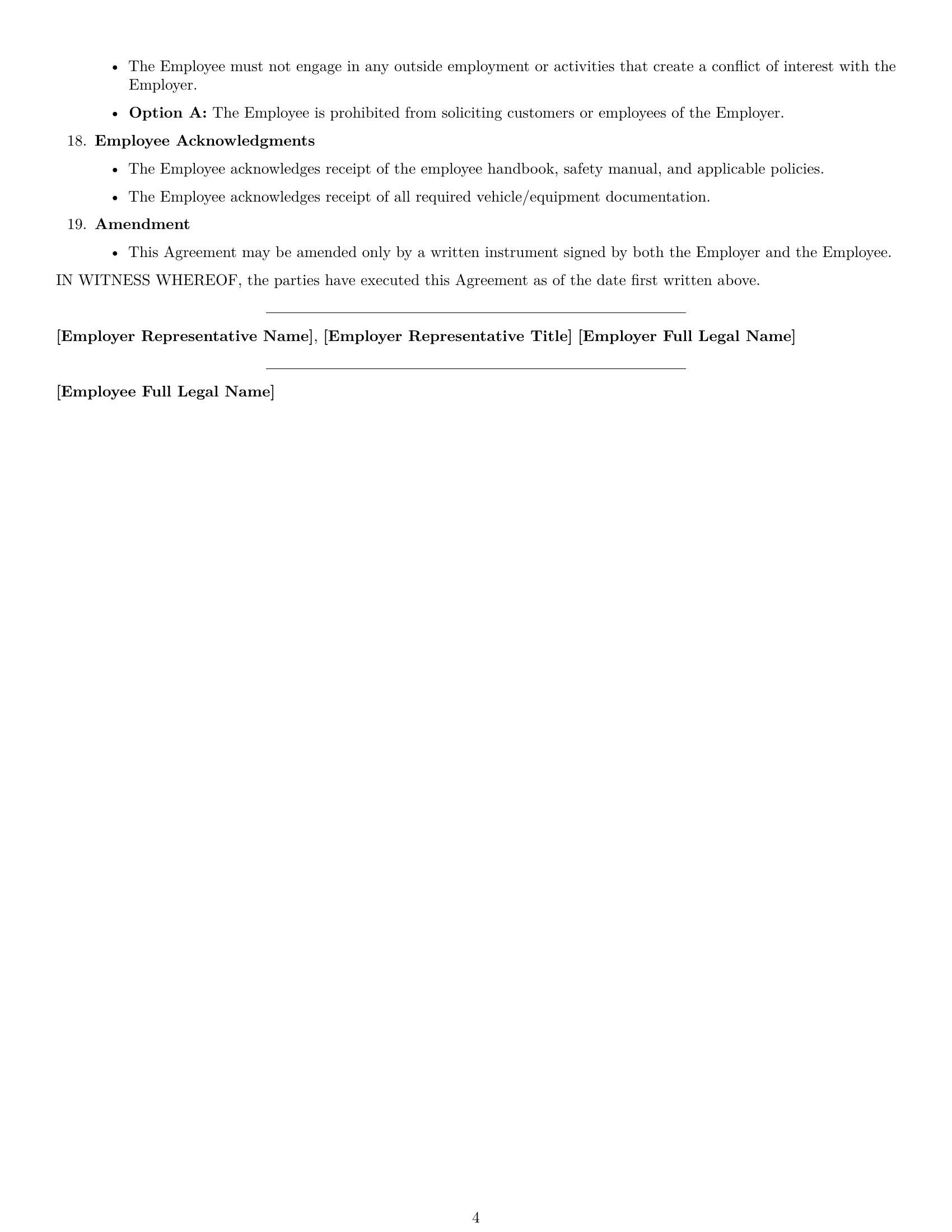 Preview page 4 of Free Virginia delivery driver employment contract template