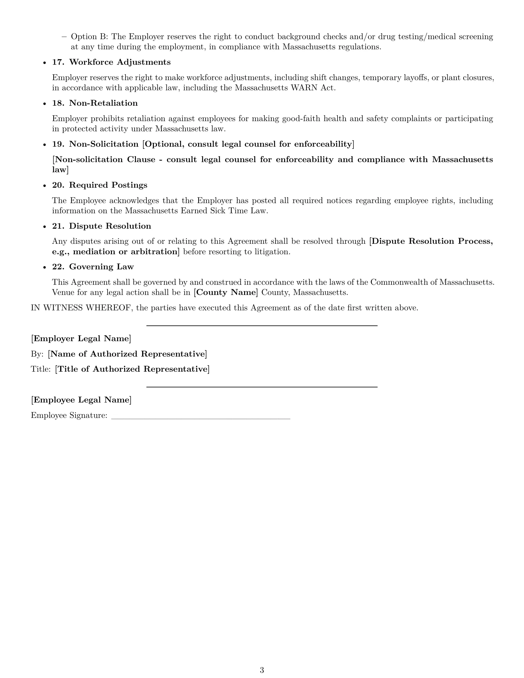Preview page 3 of Free Massachusetts production worker employment contract template
