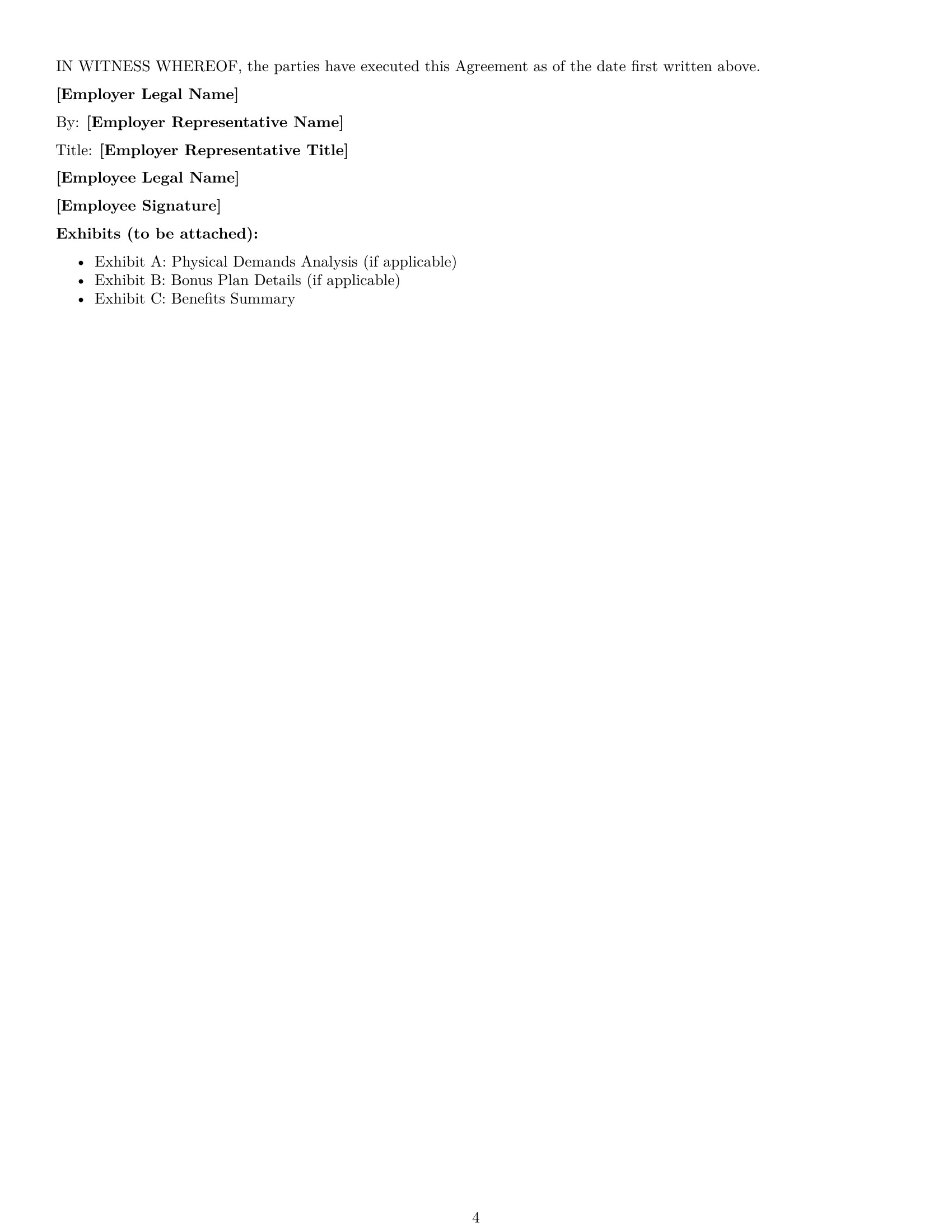 Preview page 4 of Free Montana production worker employment contract template