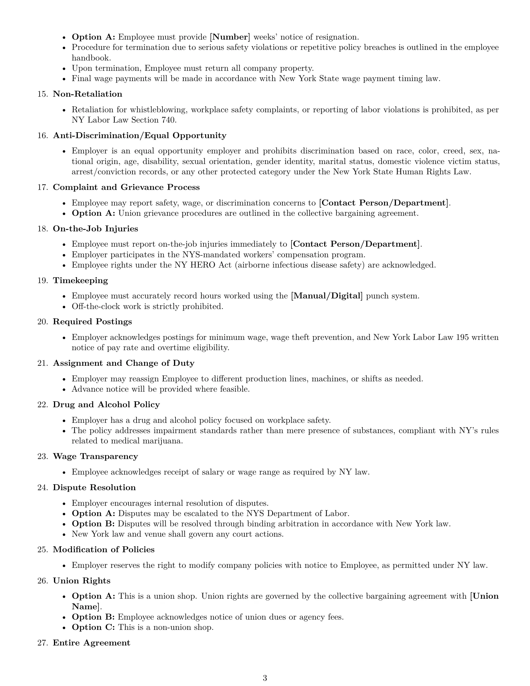 Preview page 3 of Free New York production worker employment contract template