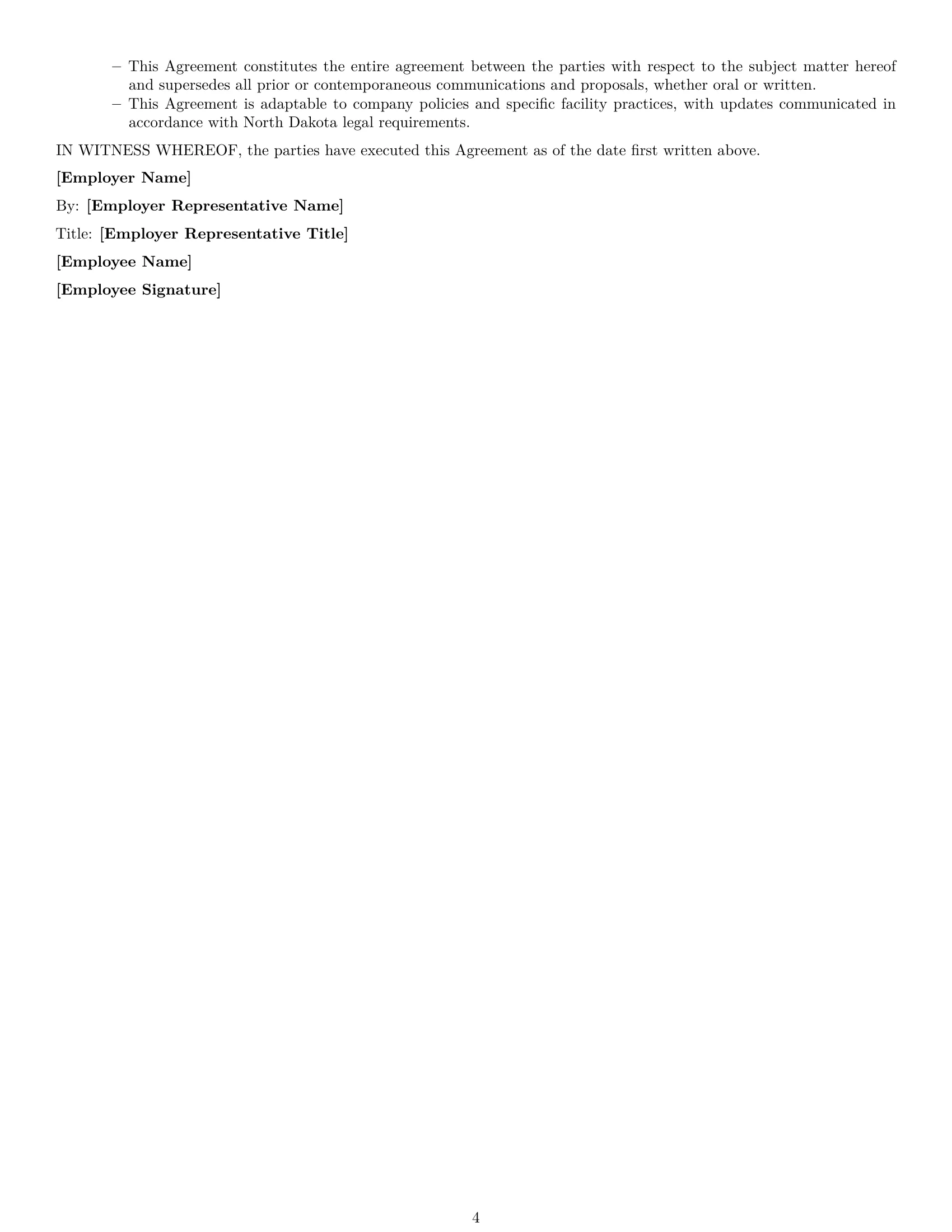 Preview page 4 of Free North Dakota production worker employment contract template