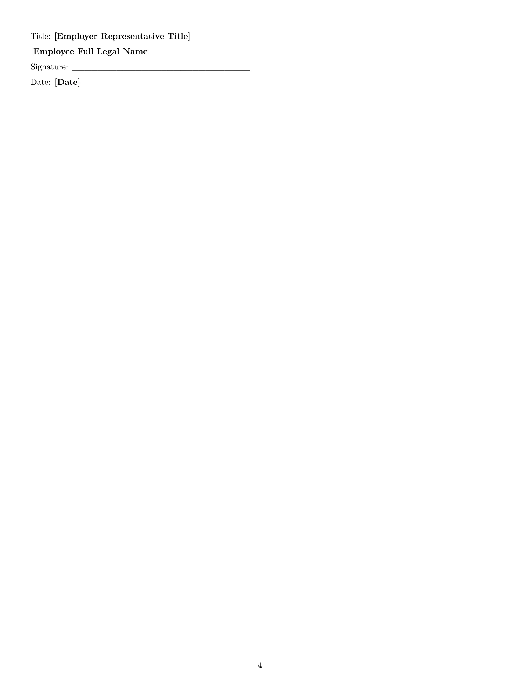 Preview page 4 of Free Minnesota maintenance technician employment contract template