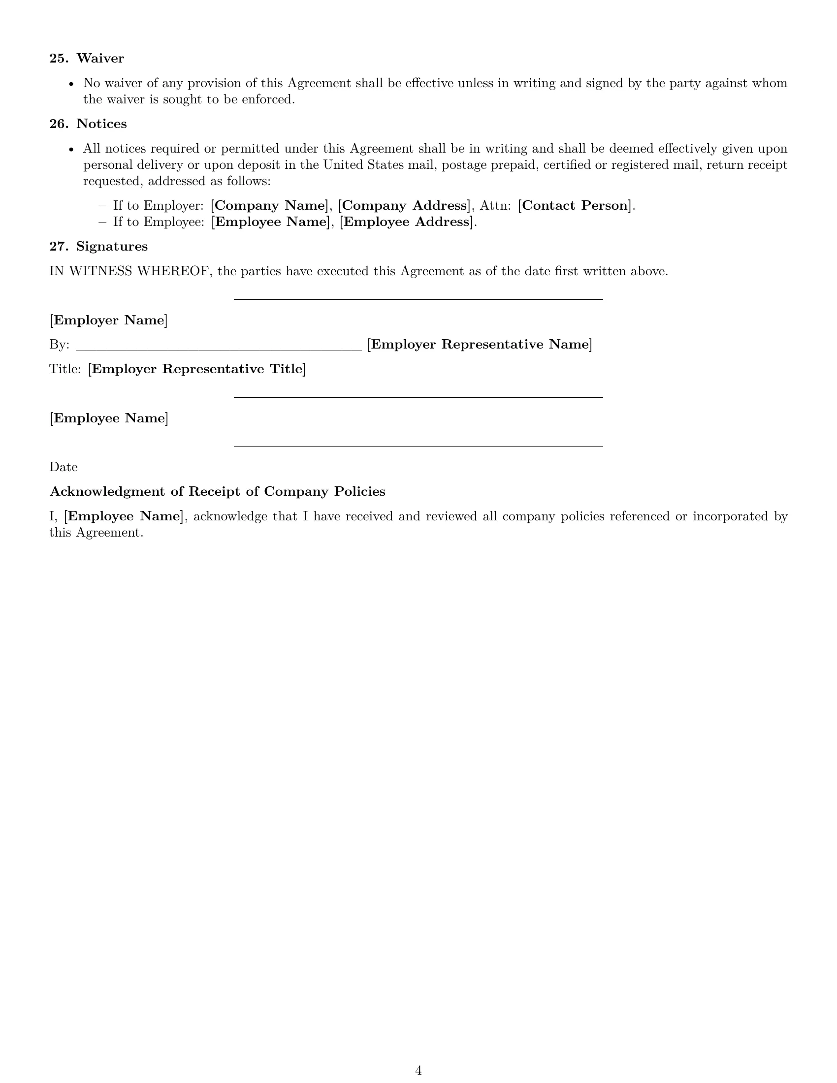Preview page 4 of Free South Carolina maintenance technician employment contract template