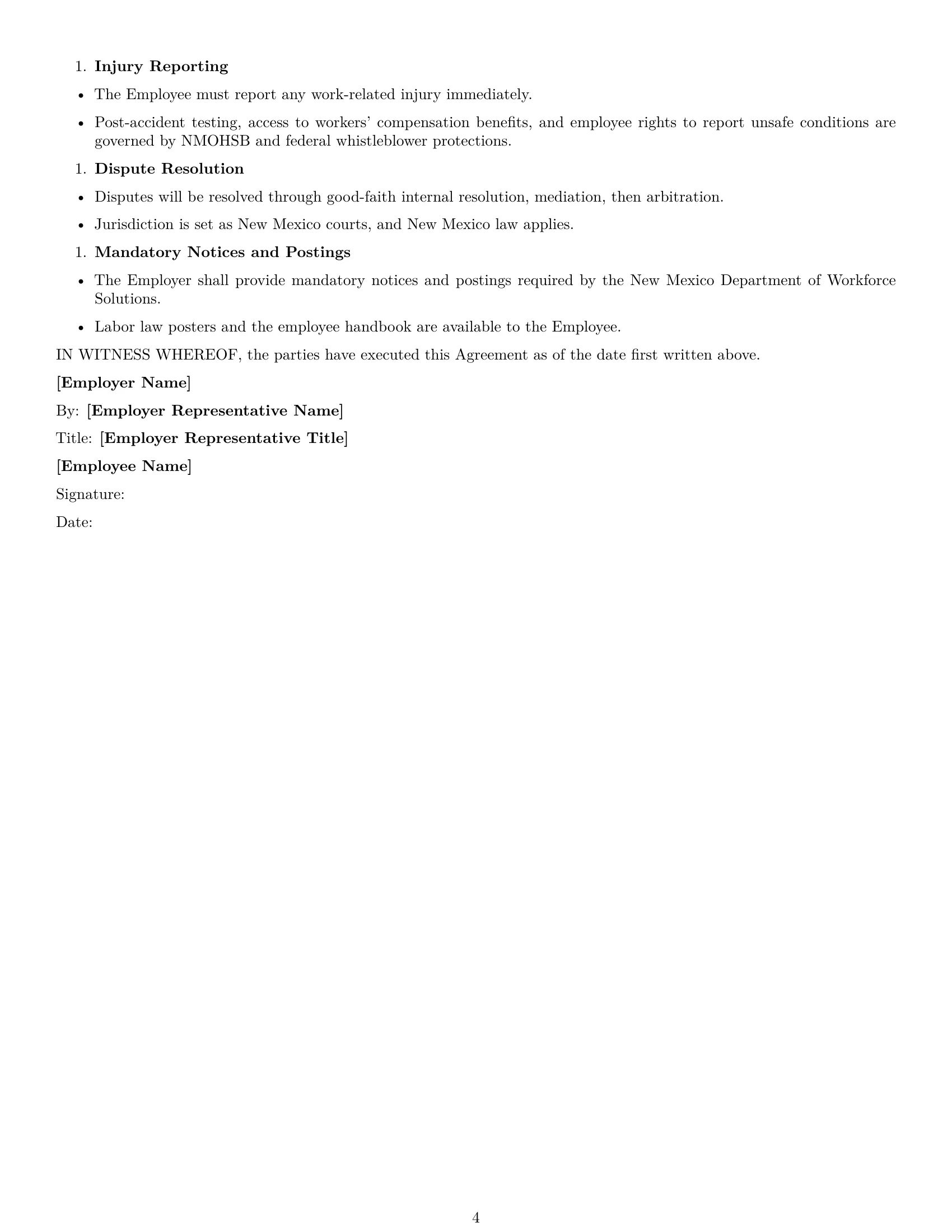 Preview page 4 of Free New Mexico assembler employment contract template