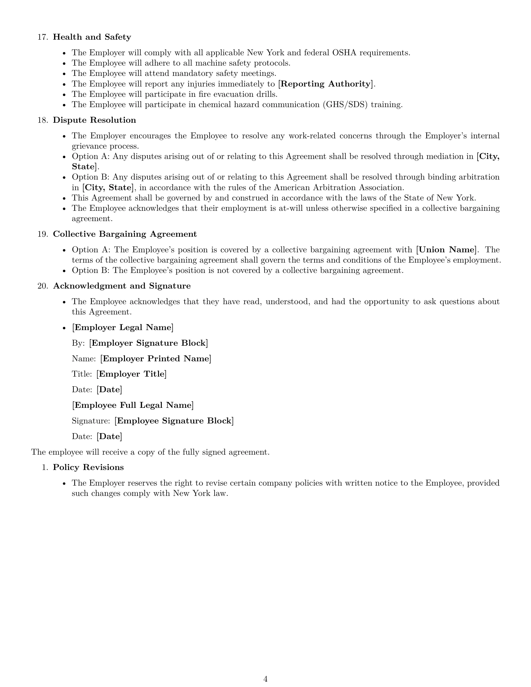 Preview page 4 of Free New York assembler employment contract template