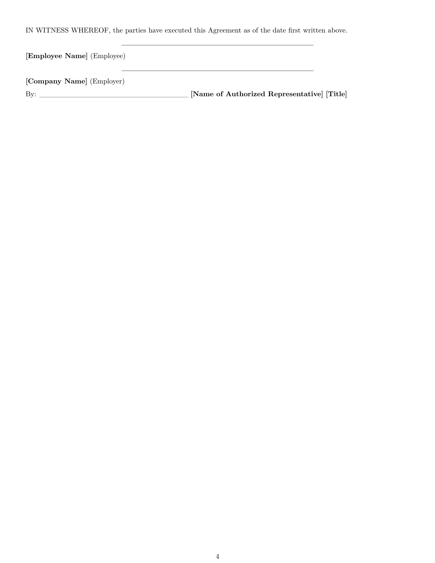 Preview page 4 of Free Indiana retail sales associate employment contract template