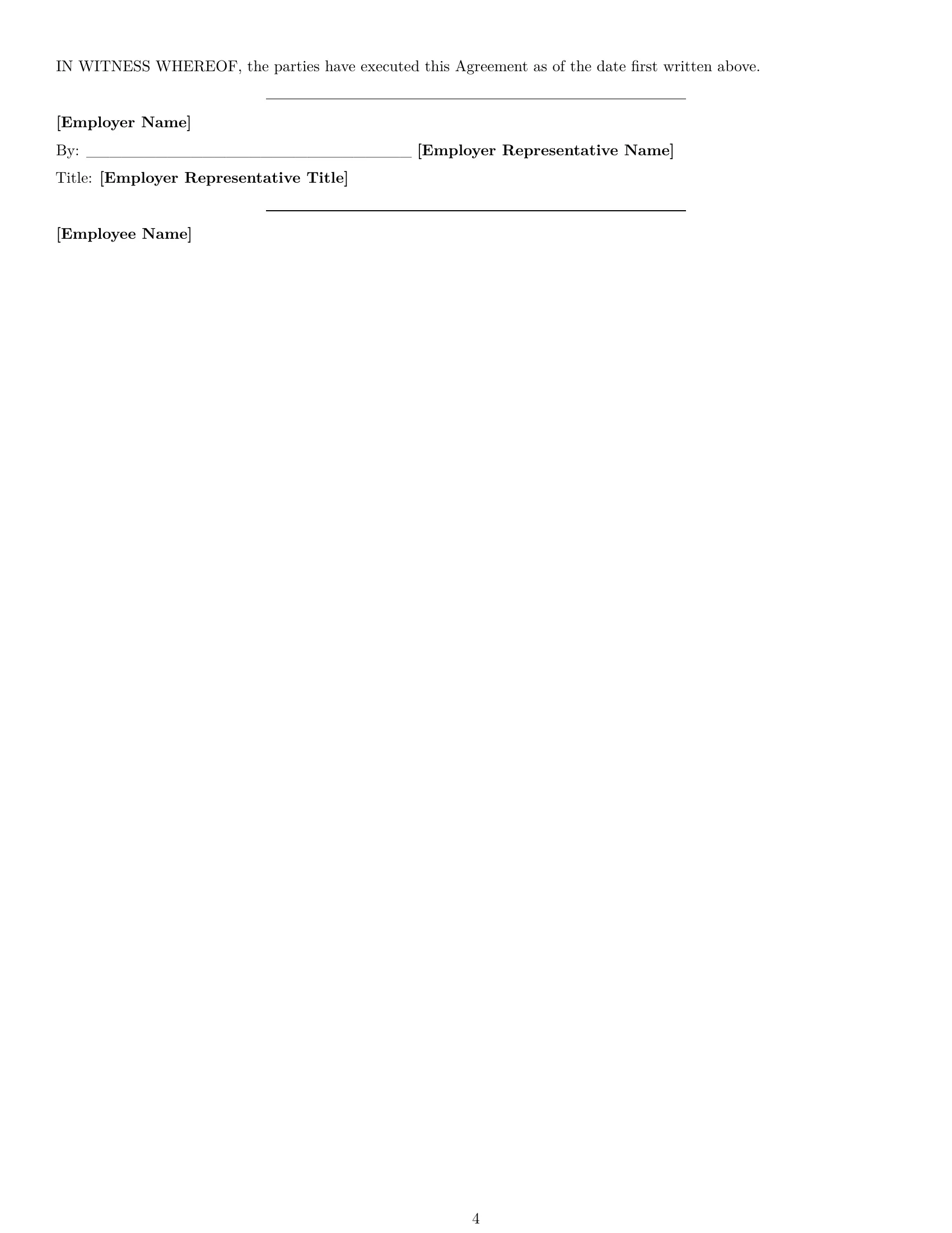 Preview page 4 of Free Florida retail sales associate employment contract template