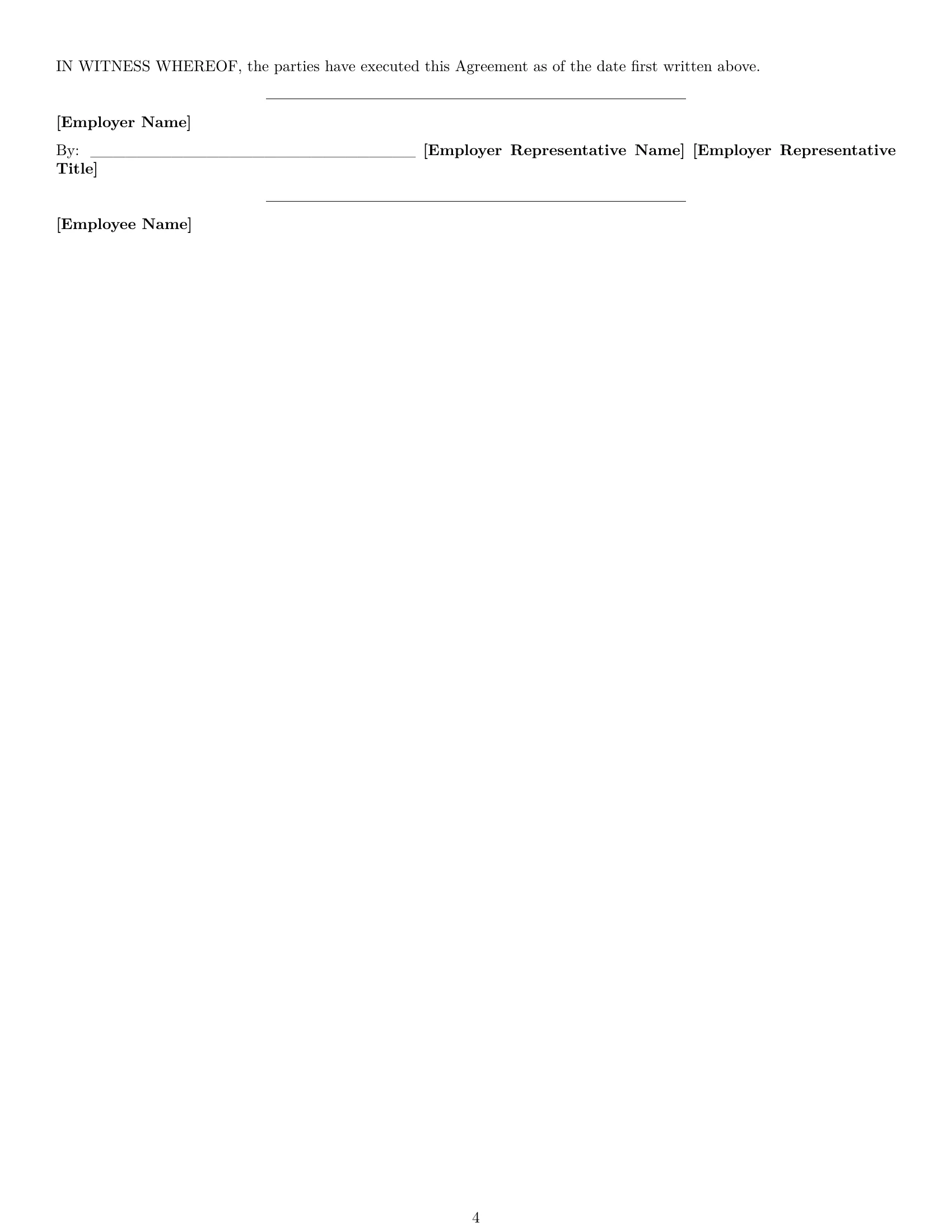 Preview page 4 of Free Nebraska janitor employment contract template