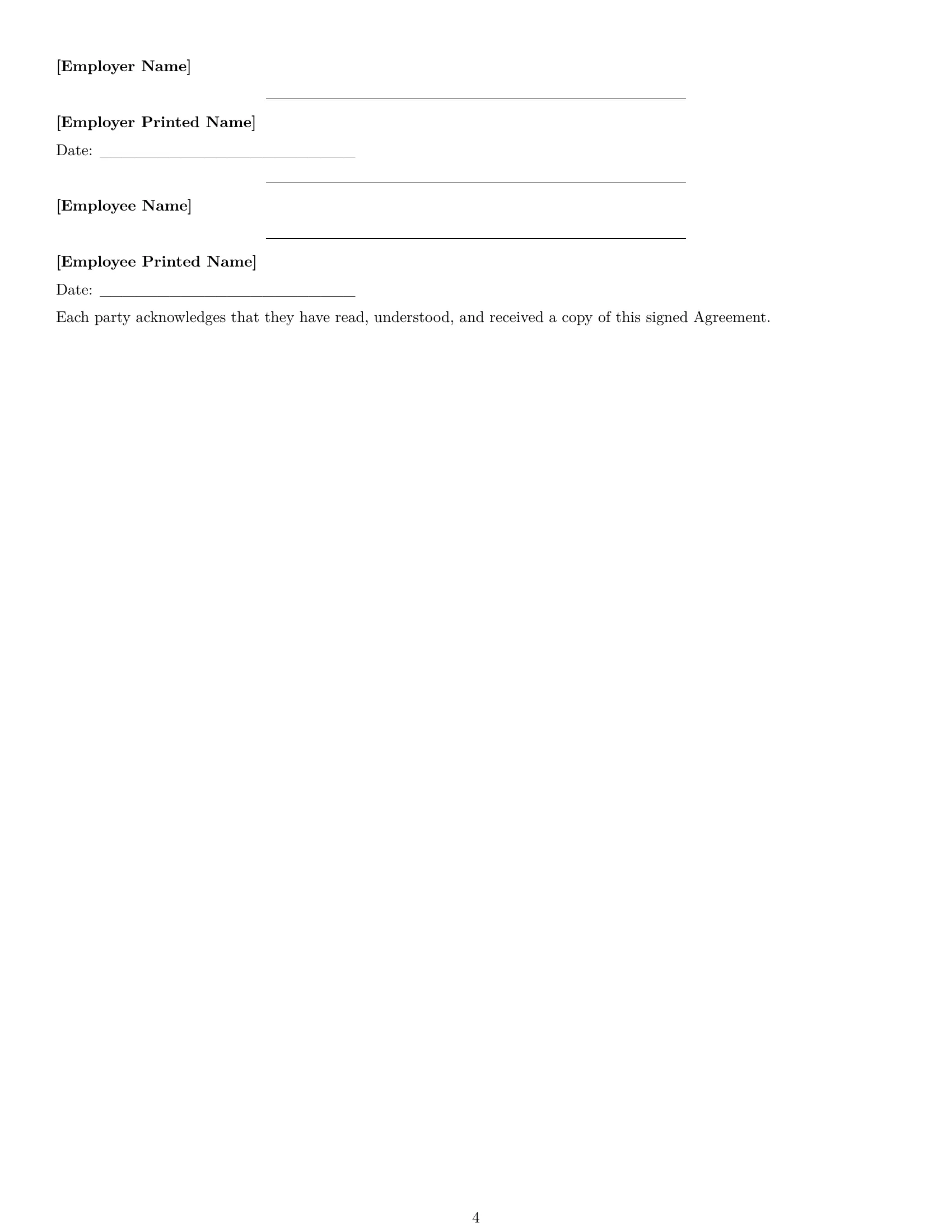 Preview page 4 of Free New Mexico janitor employment contract template