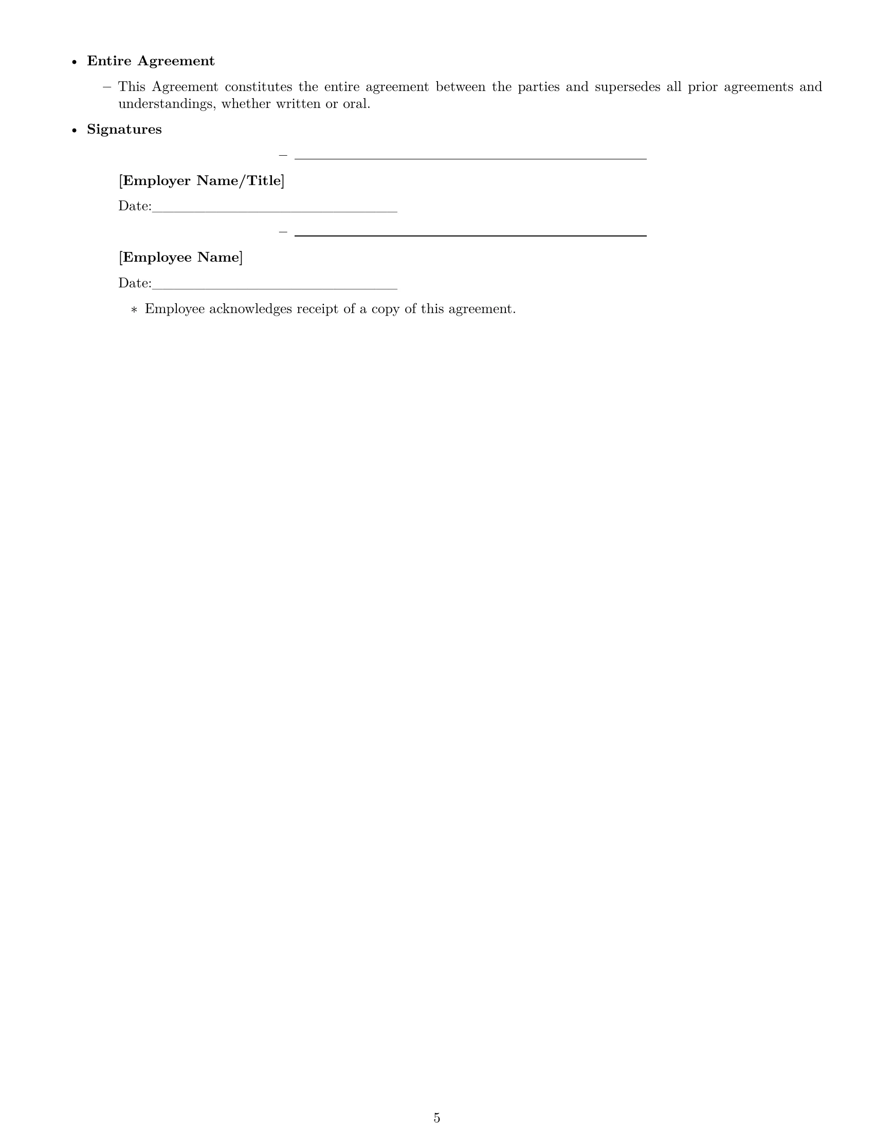 Preview page 5 of Free North Dakota janitor employment contract template