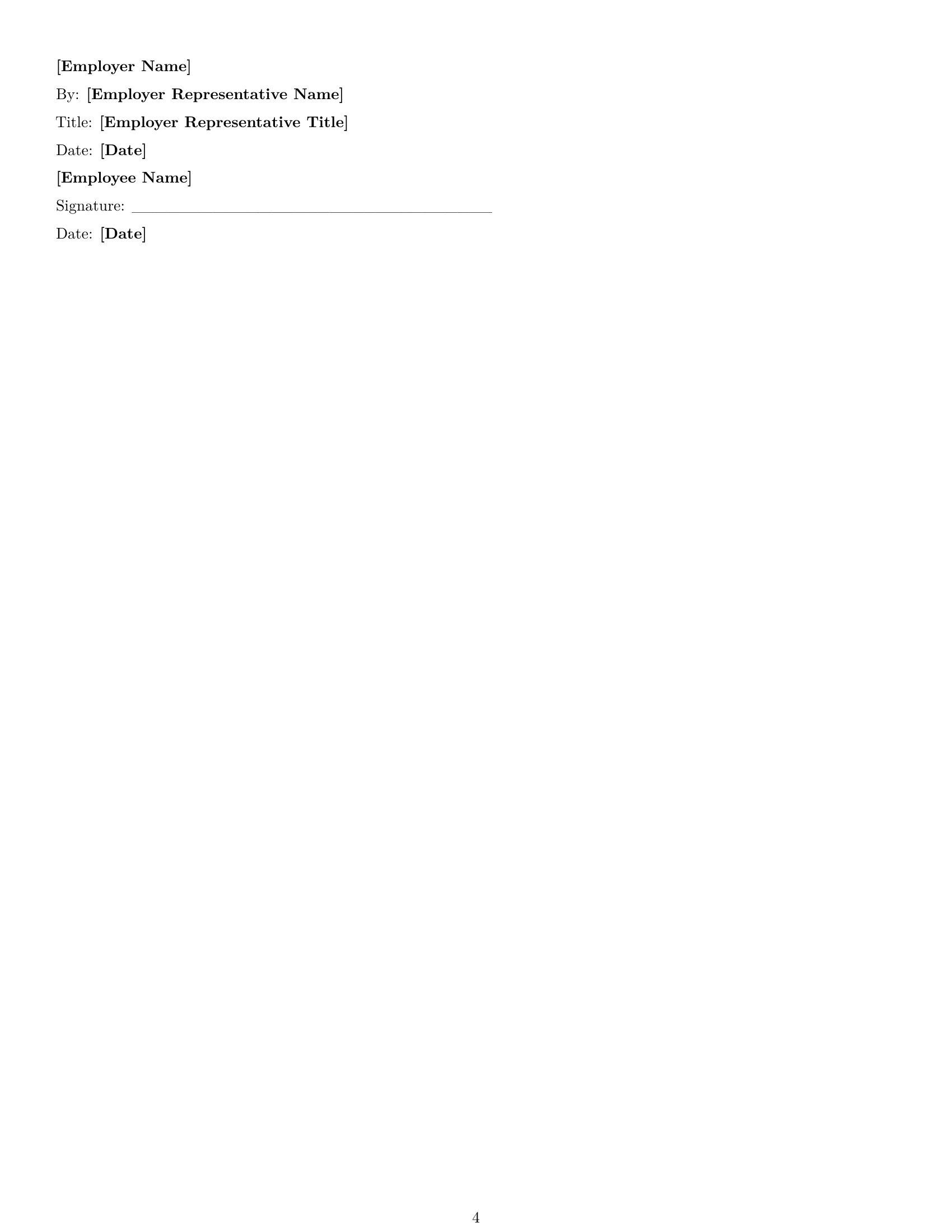 Preview page 4 of Free Pennsylvania janitor employment contract template