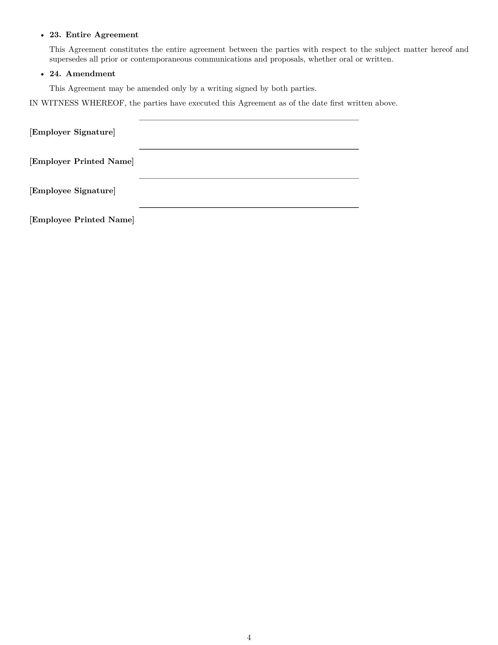 Preview page 4 of Free Arkansas janitor employment contract template