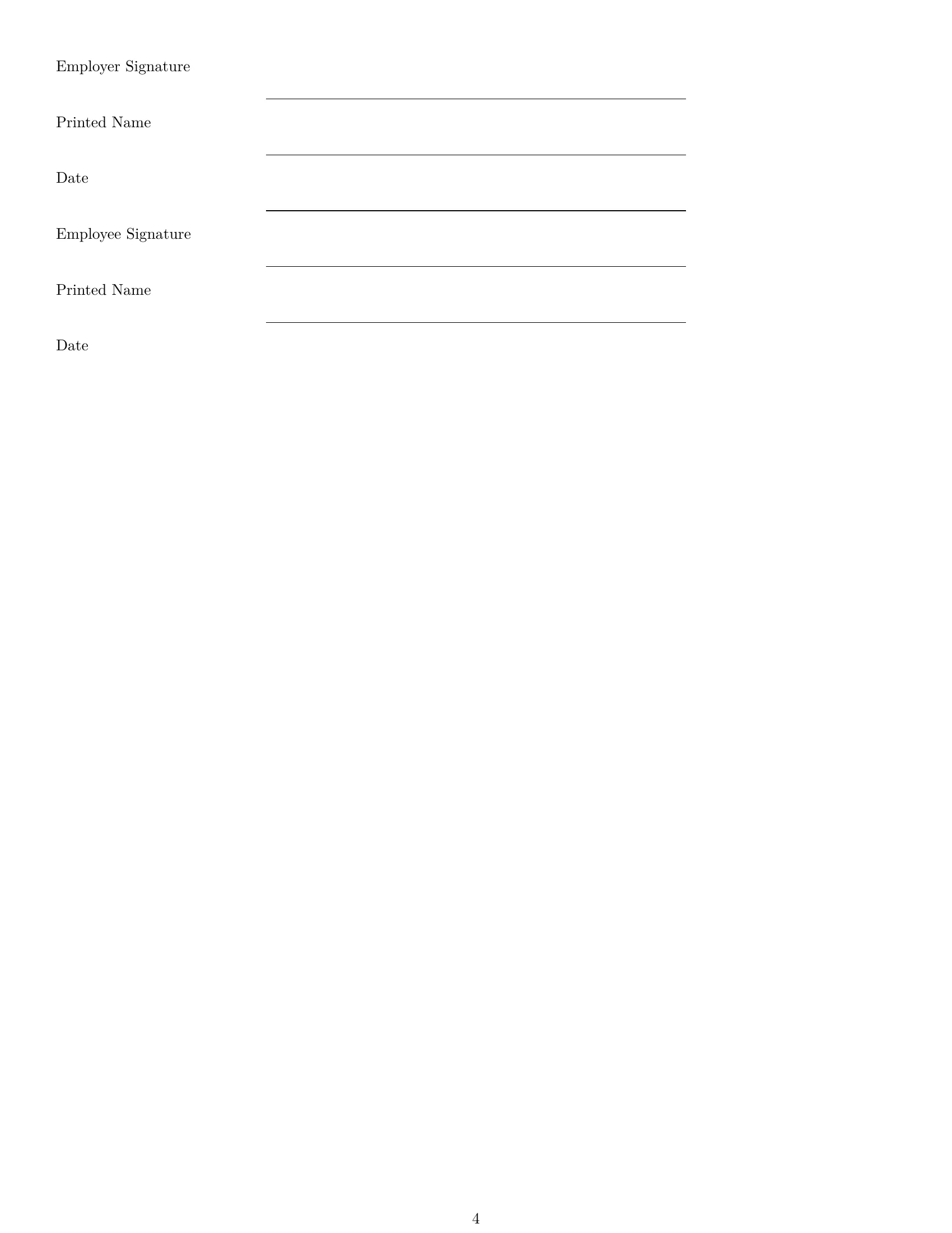 Preview page 4 of Free Tennessee janitor employment contract template