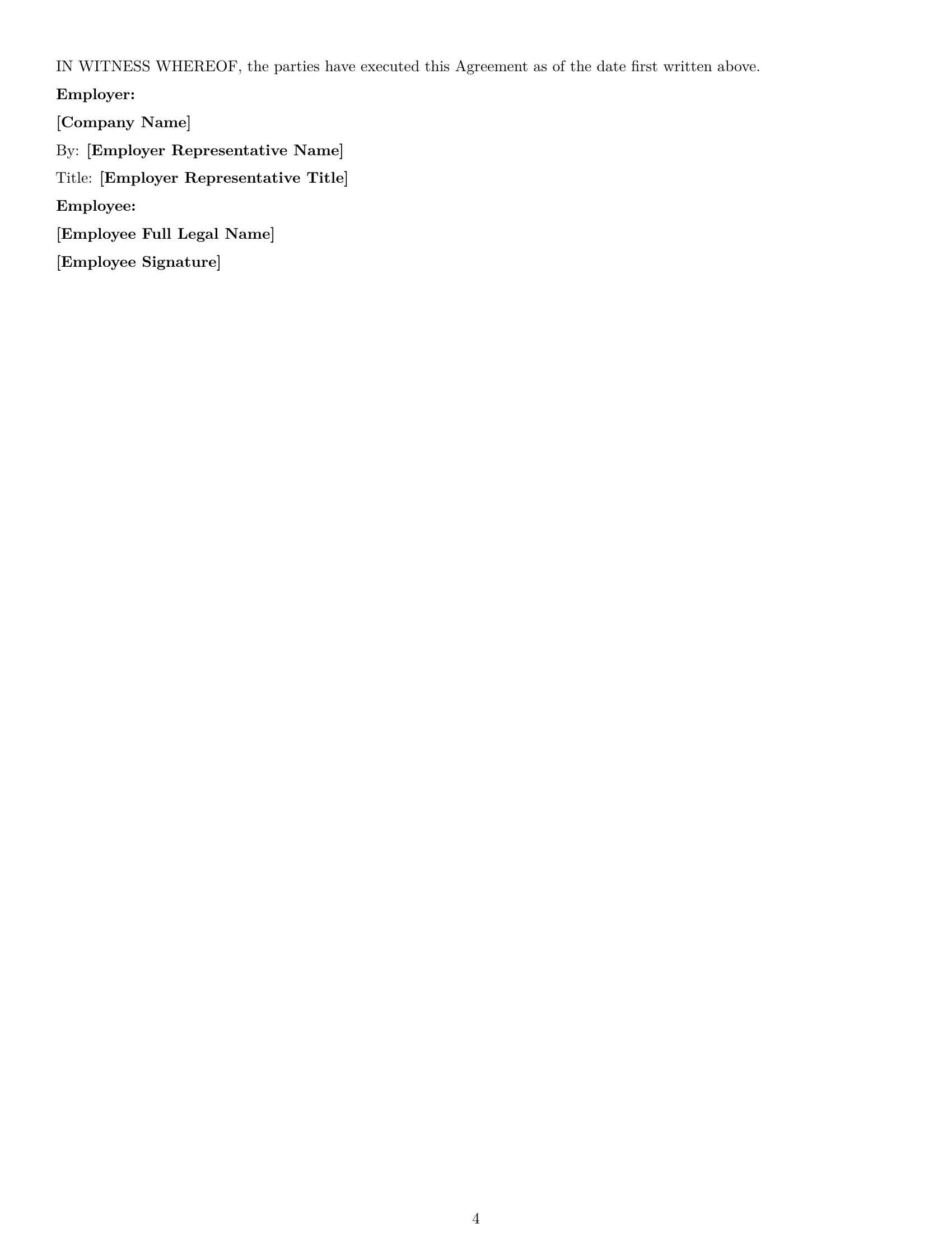 Preview page 4 of Free West Virginia janitor employment contract template