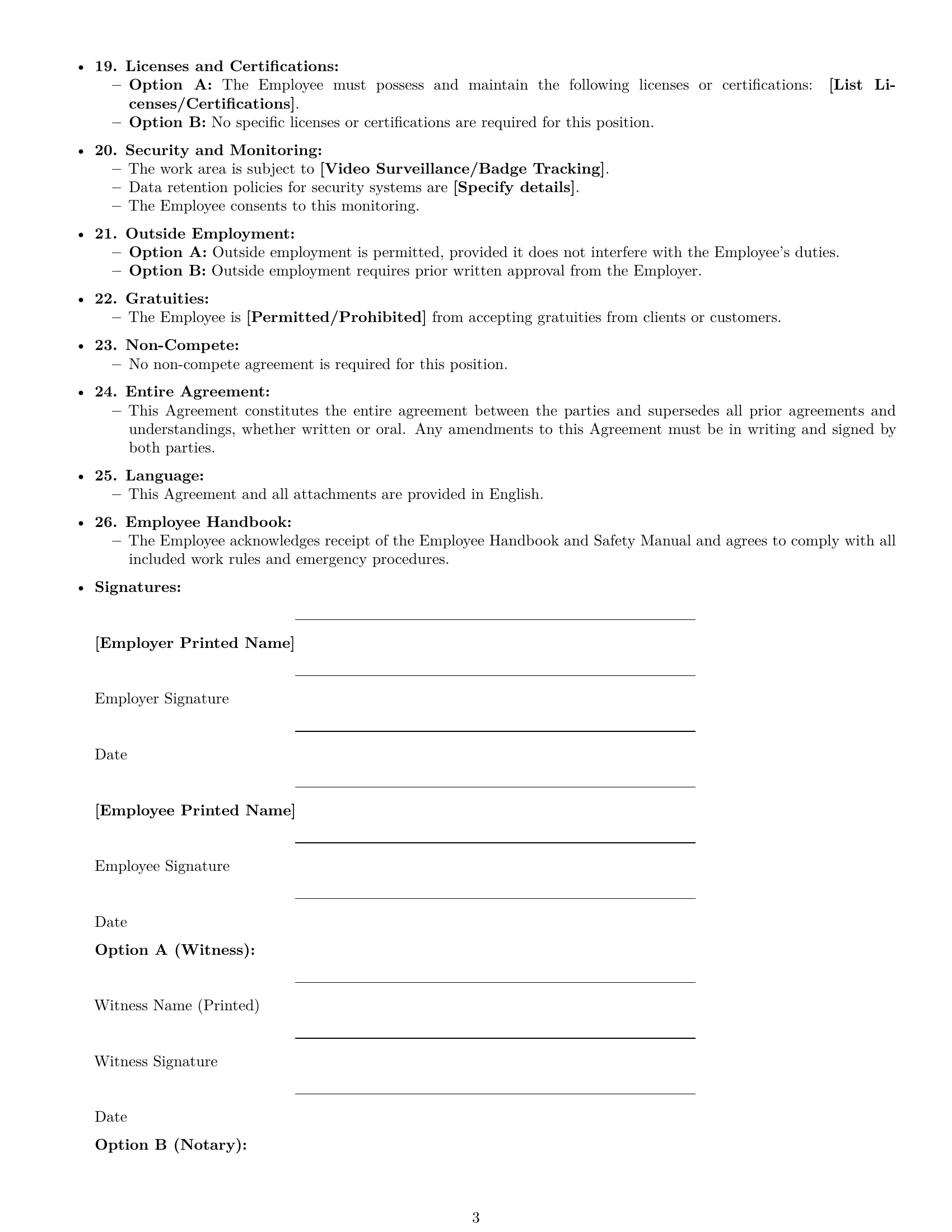 Preview page 3 of Free Wyoming janitor employment contract template