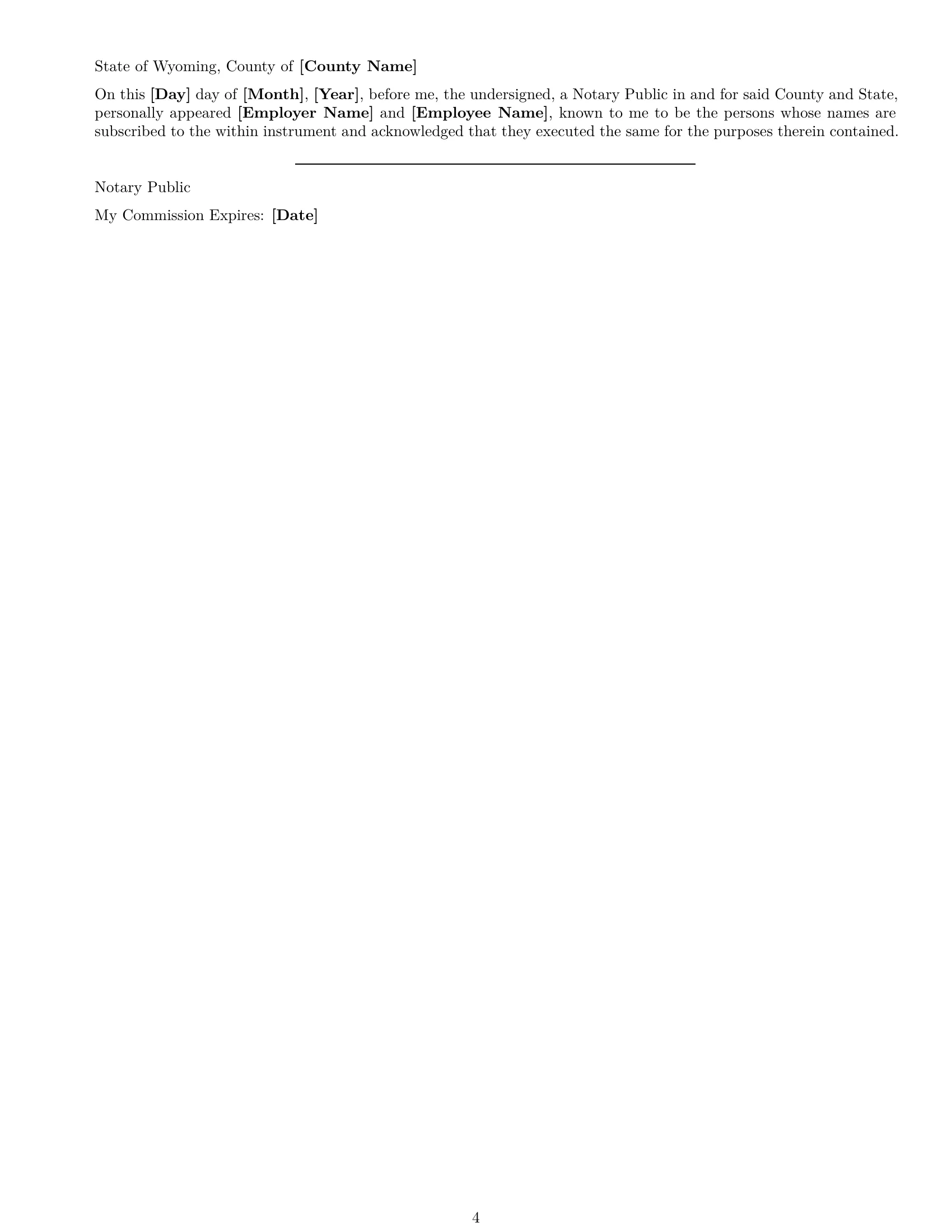 Preview page 4 of Free Wyoming janitor employment contract template