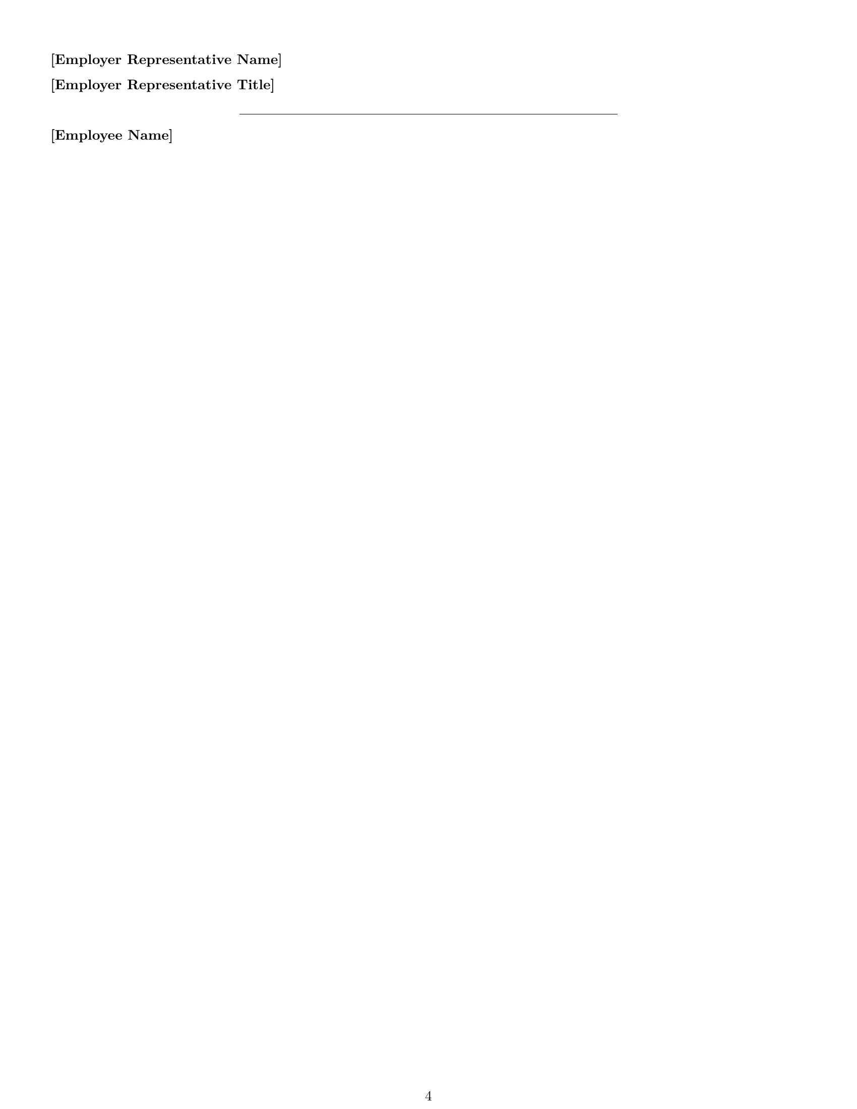 Preview page 4 of Free Indiana cashier employment contract template