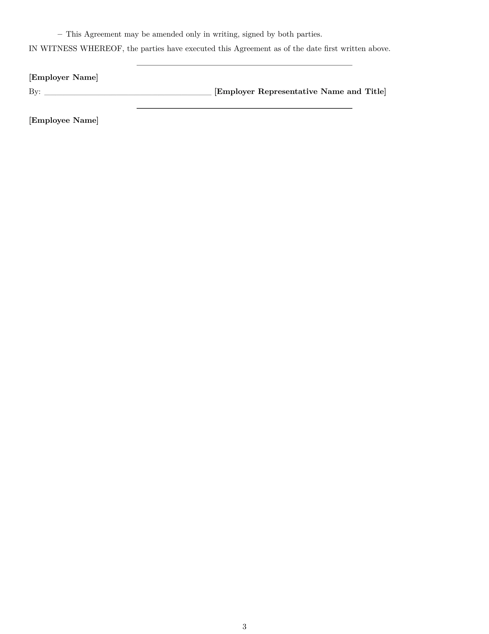 Preview page 3 of Free New York cashier employment contract template