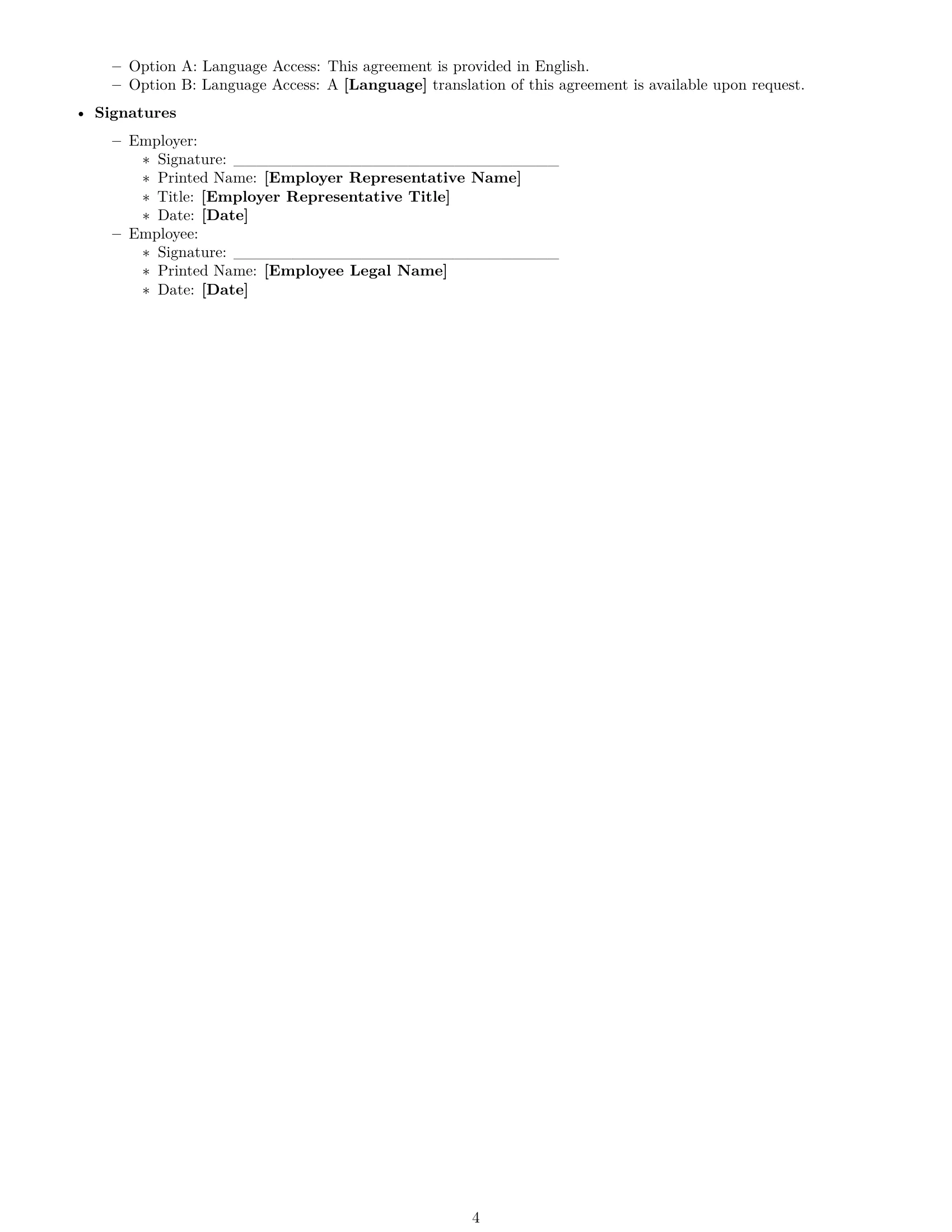 Preview page 4 of Free Colorado cashier employment contract template