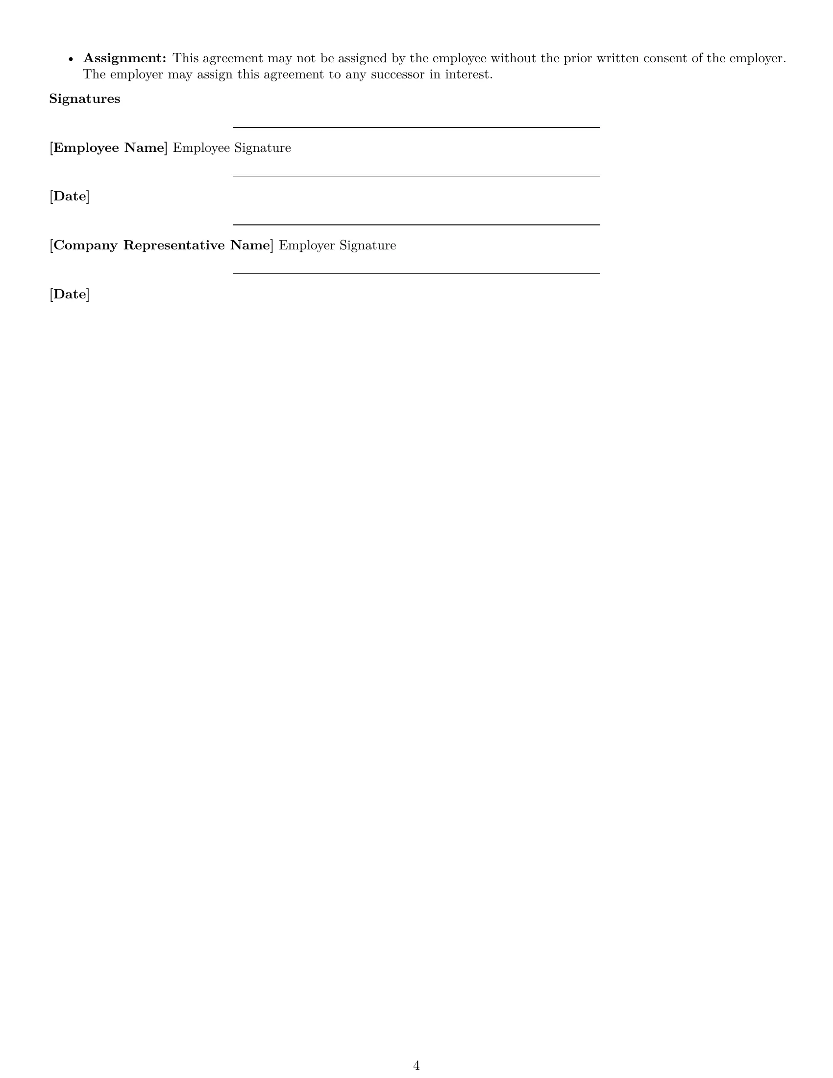 Preview page 4 of Free Florida cashier employment contract template