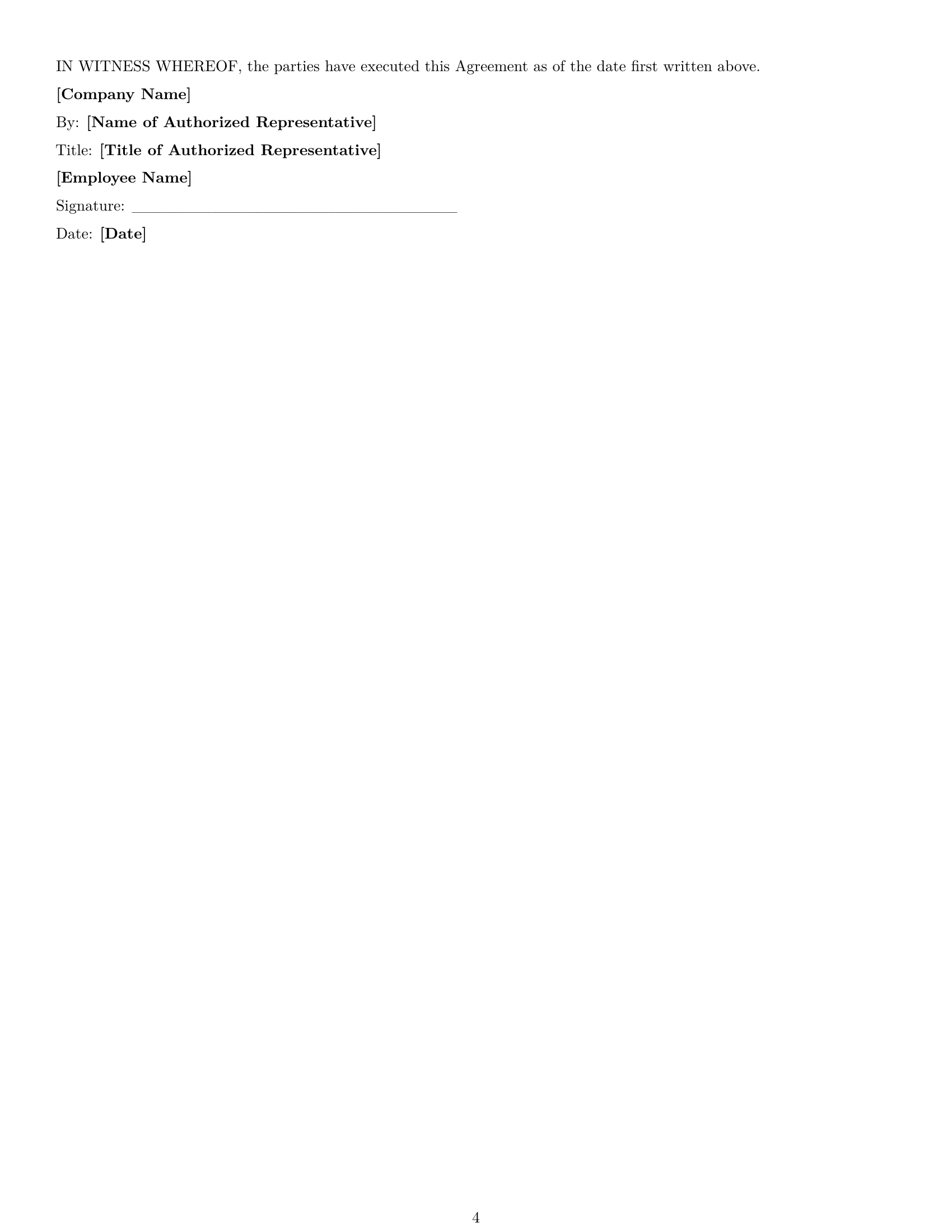 Preview page 4 of Free Illinois office manager employment contract template