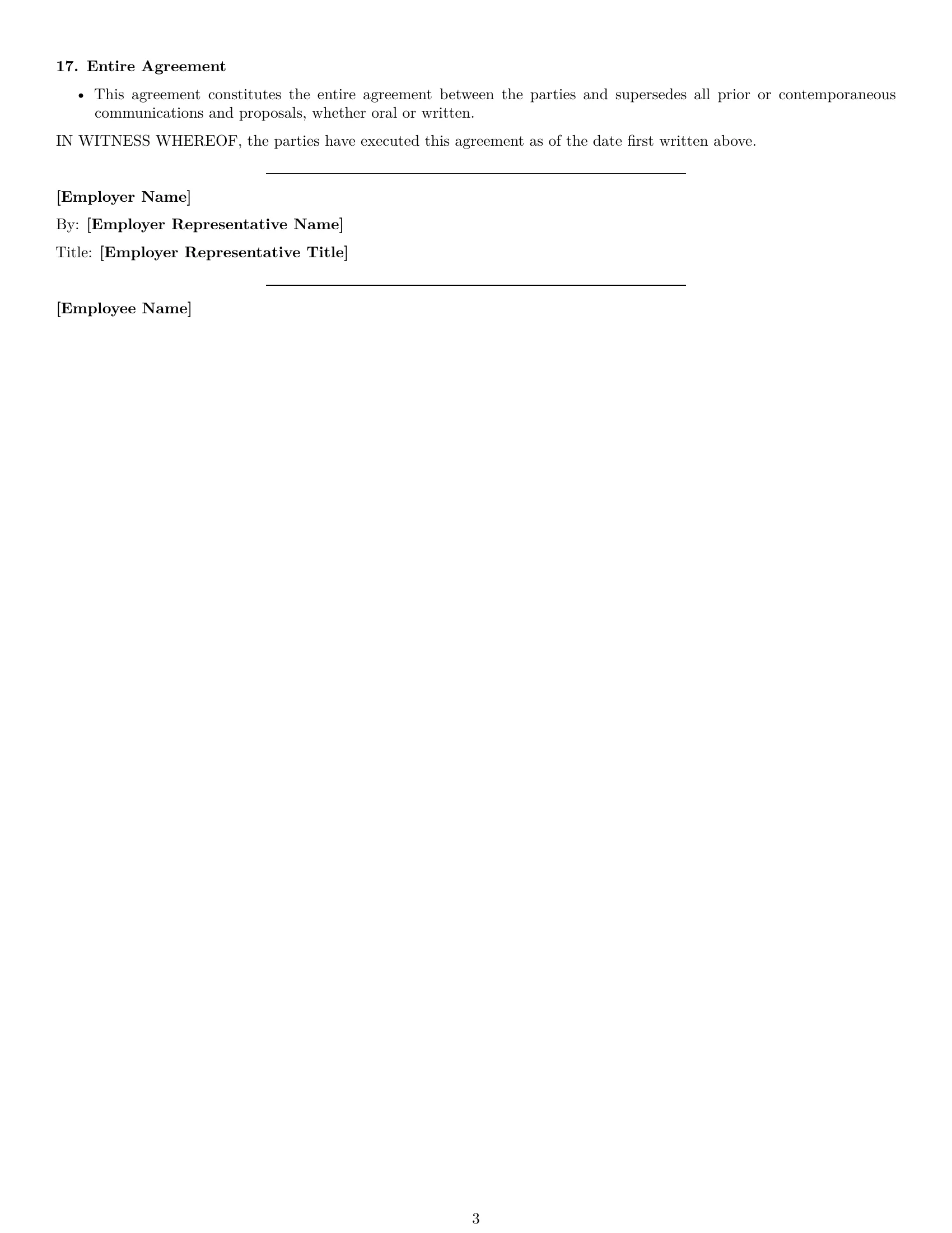 Preview page 3 of Free Massachusetts office manager employment contract template