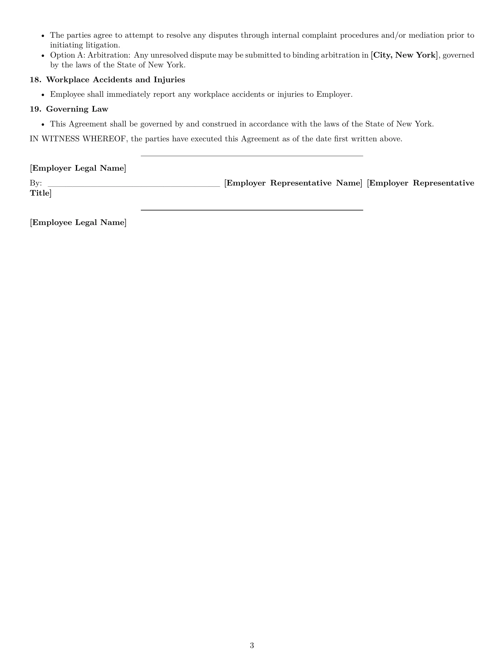 Preview page 3 of Free New York office manager employment contract template