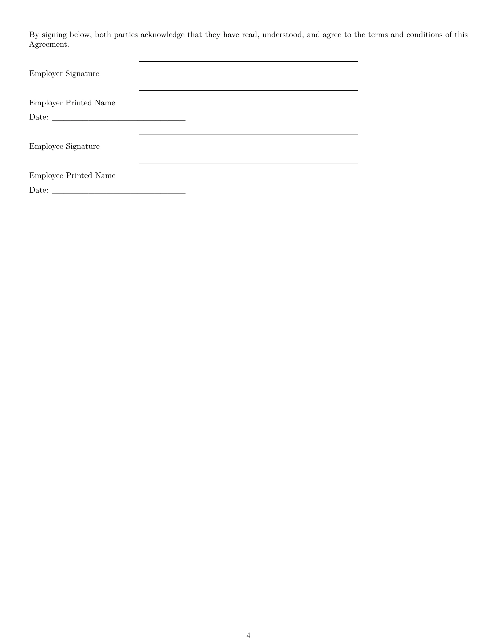 Preview page 4 of Free Oregon office manager employment contract template